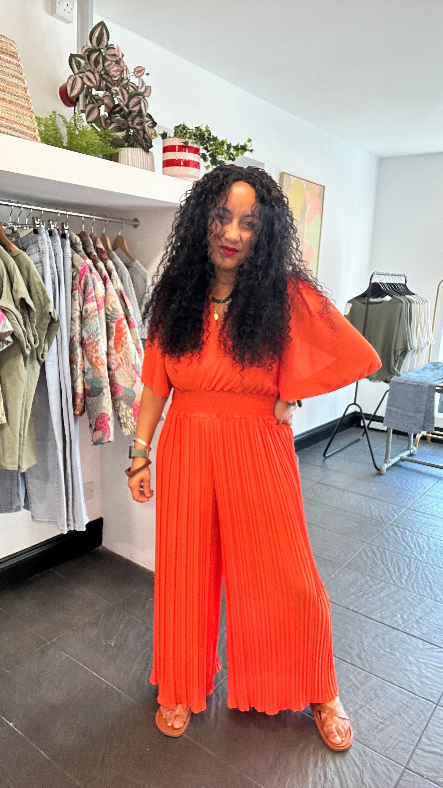 PLEATED TROUSER JUMPSUIT ORANGE 🍊 *New