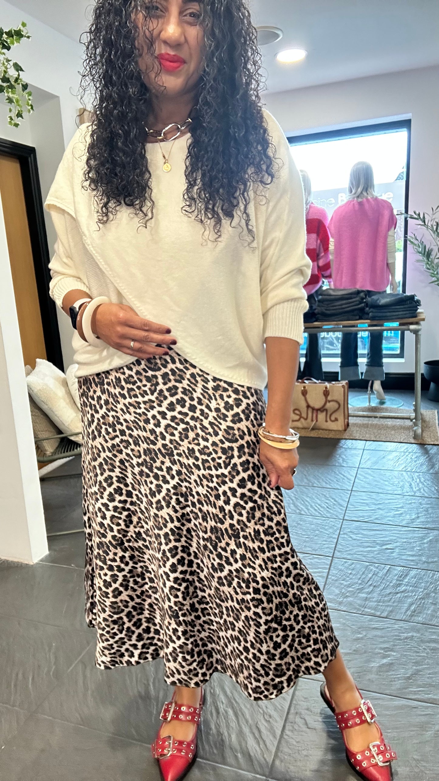 A LINE ANIMAL PRINT SKIRT *New
