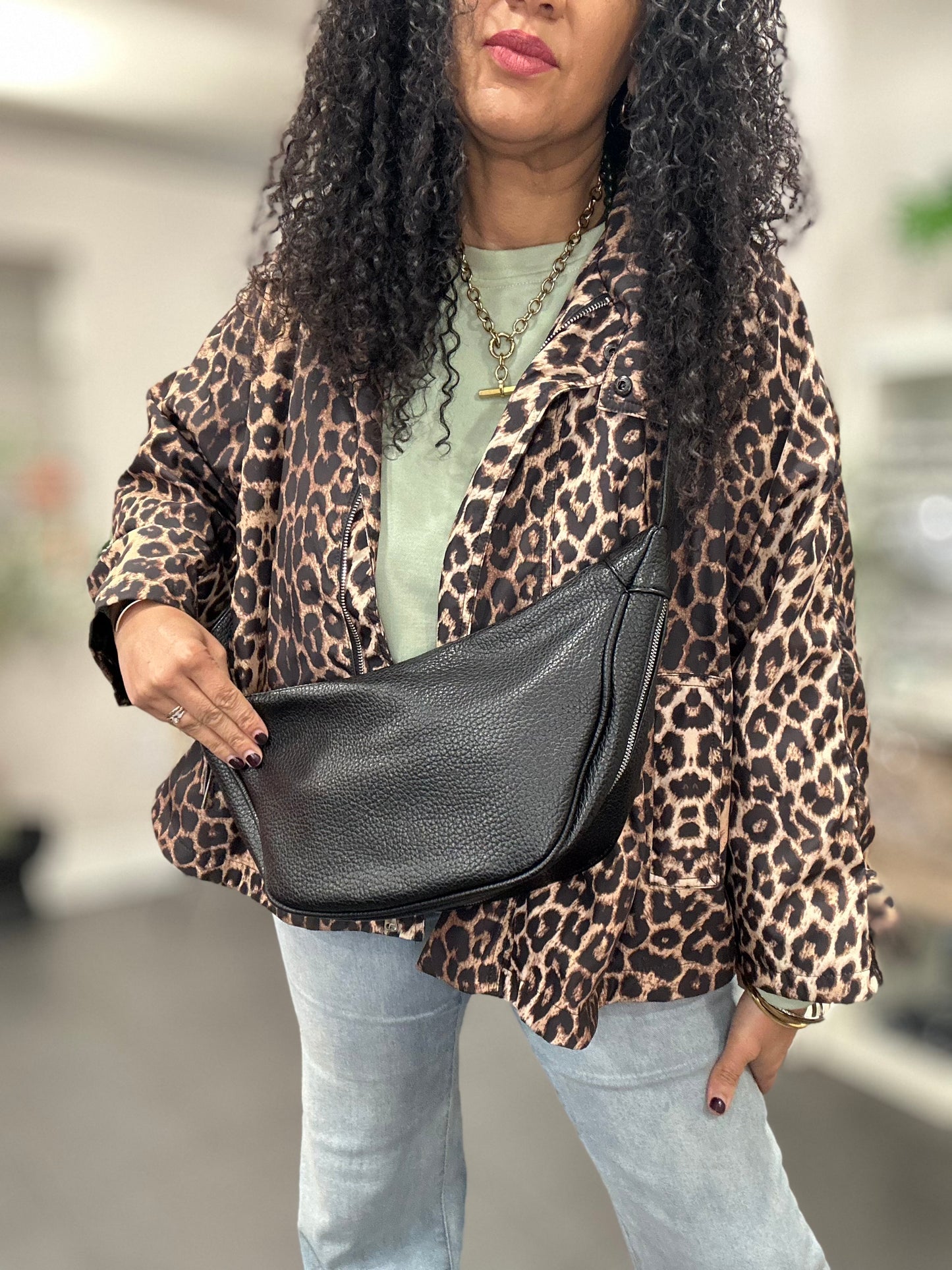 FAUX LEATHER BUM BAG BLACK *New