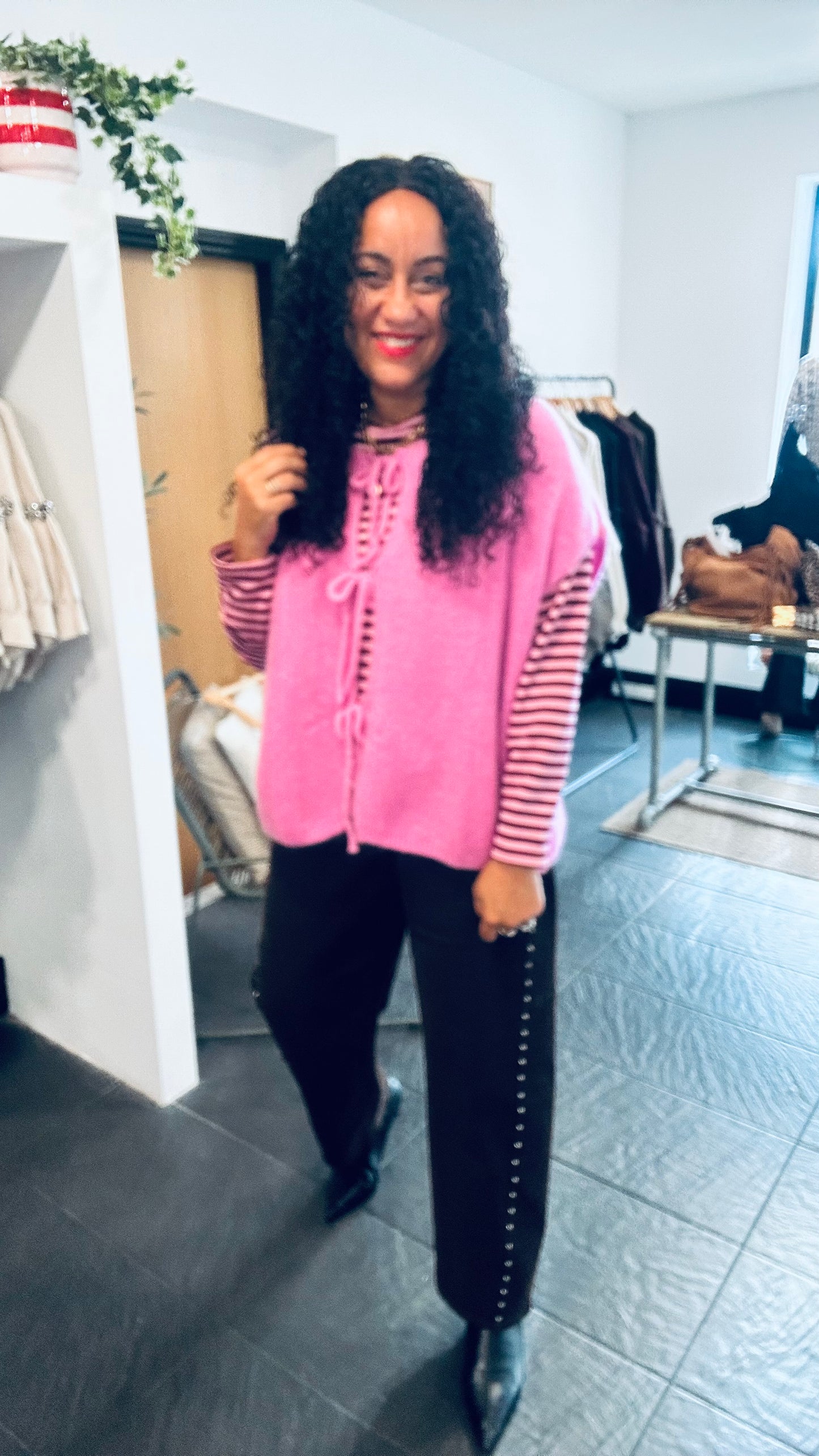 RUTHIE REE TIE CARDIGAN PINK *New