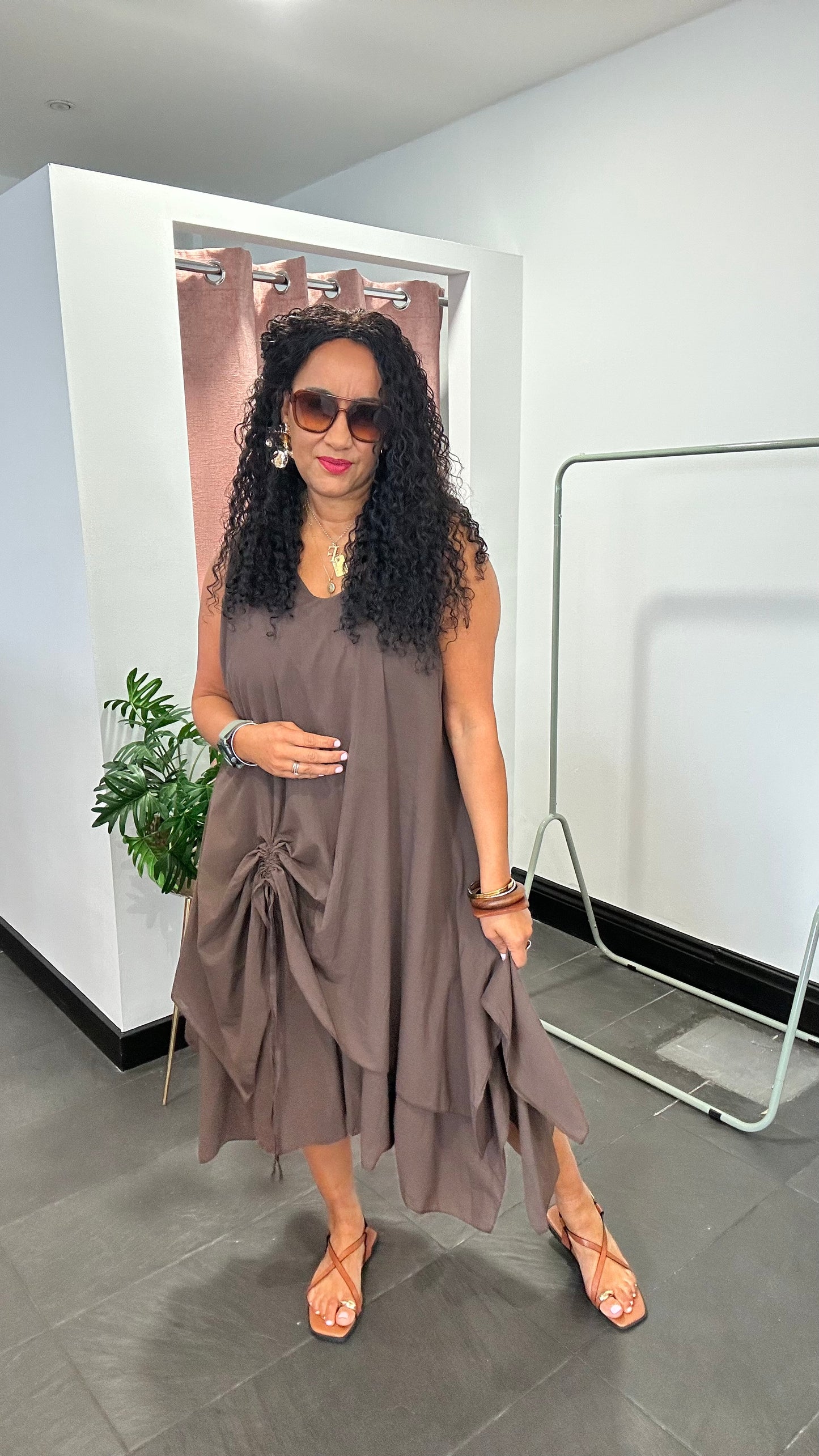 VIVIEN LAYERED MAXI DRESS CHOCOLATE *New