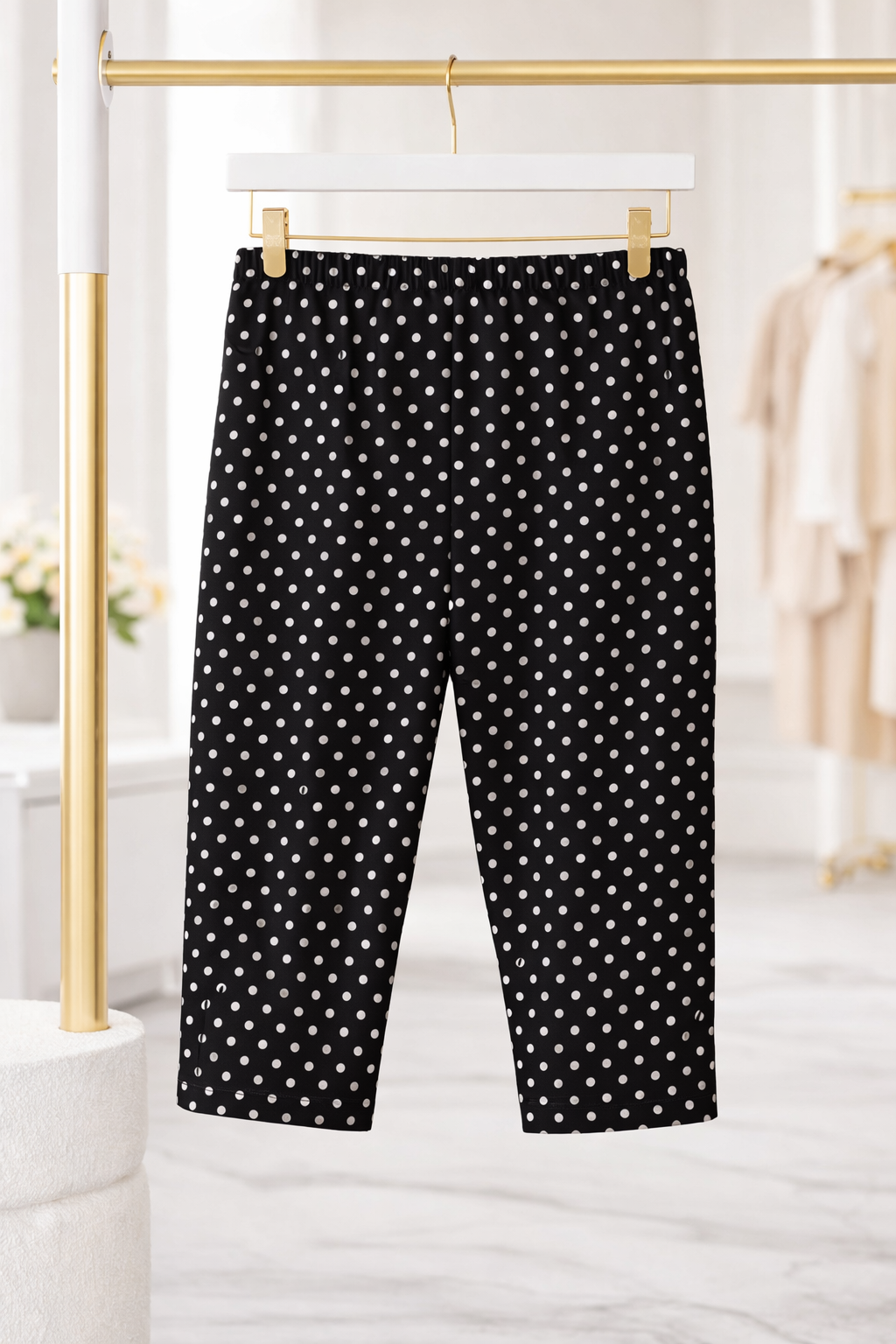 POLKA DOT CAPRI TROUSERS BLACK *New