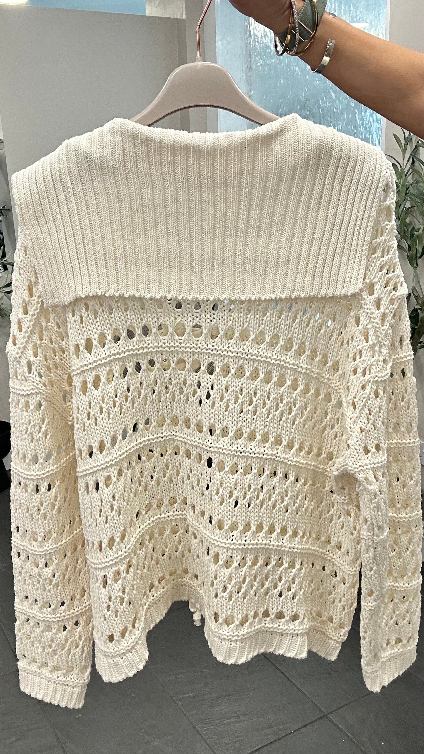 SALE GENE TIE CARDIGAN CREAM