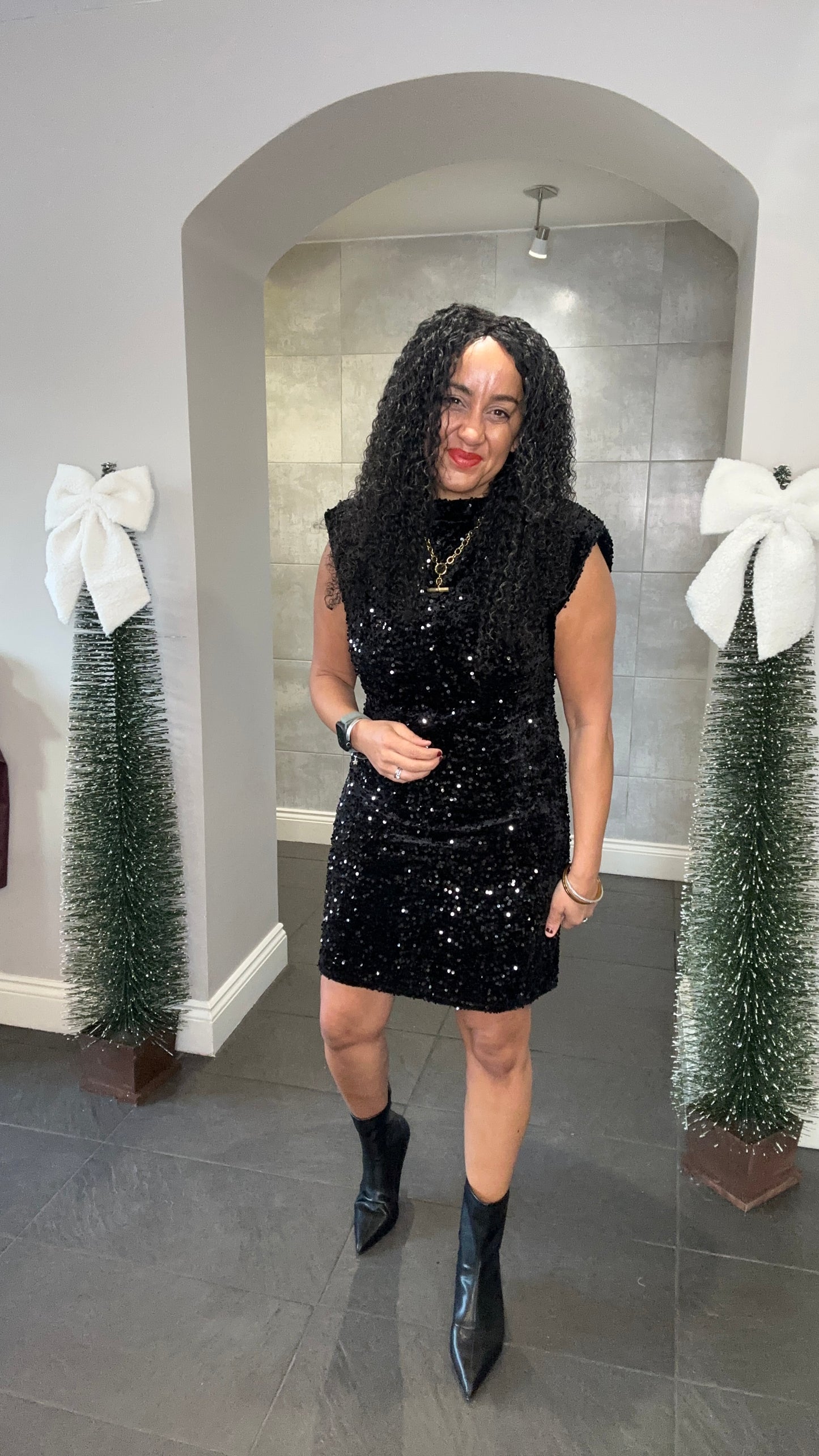 SALE HOPE SEQUIN DRESS BLACK