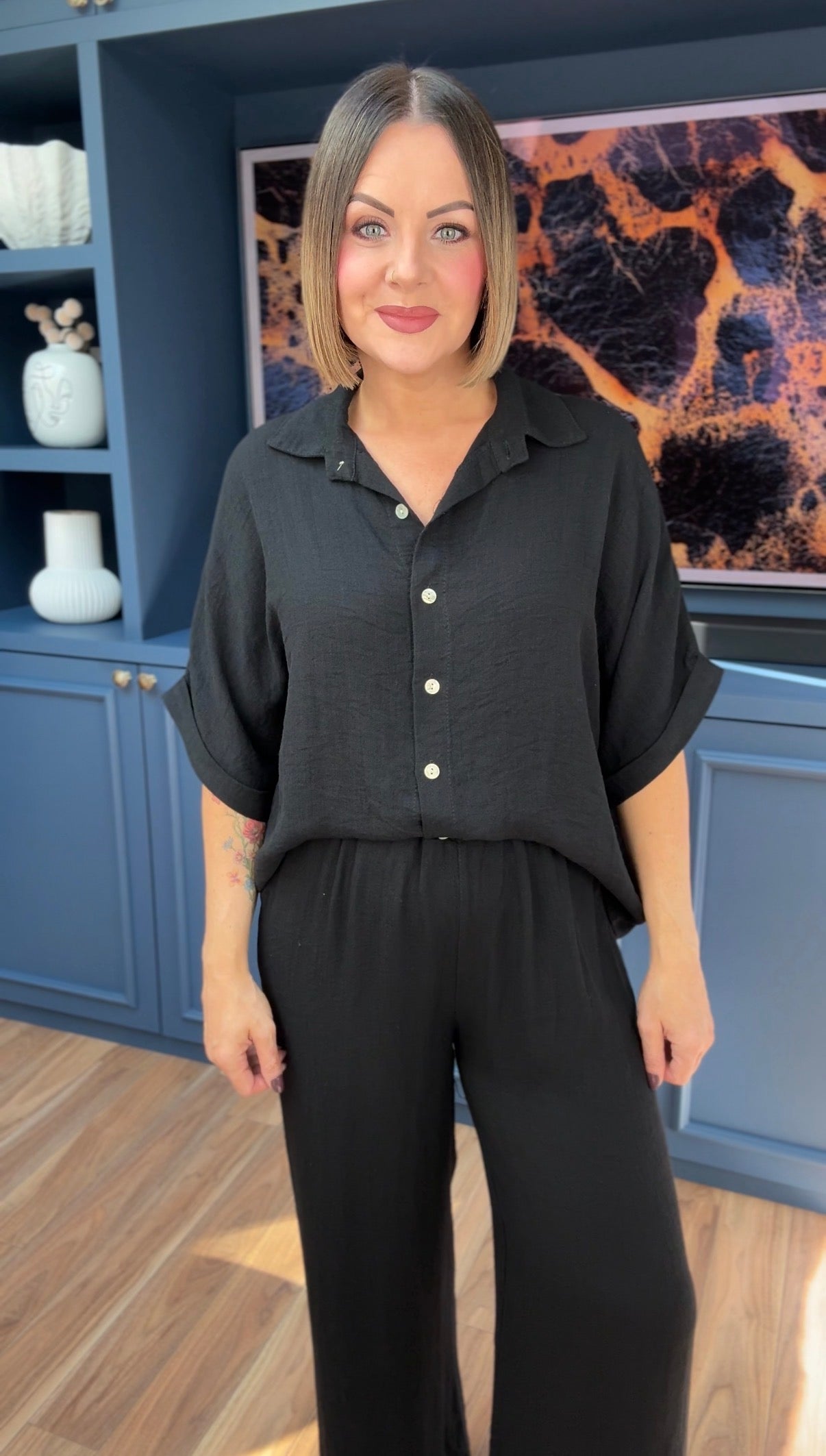 SAHARA RELAXED SHIRT BLACK *New