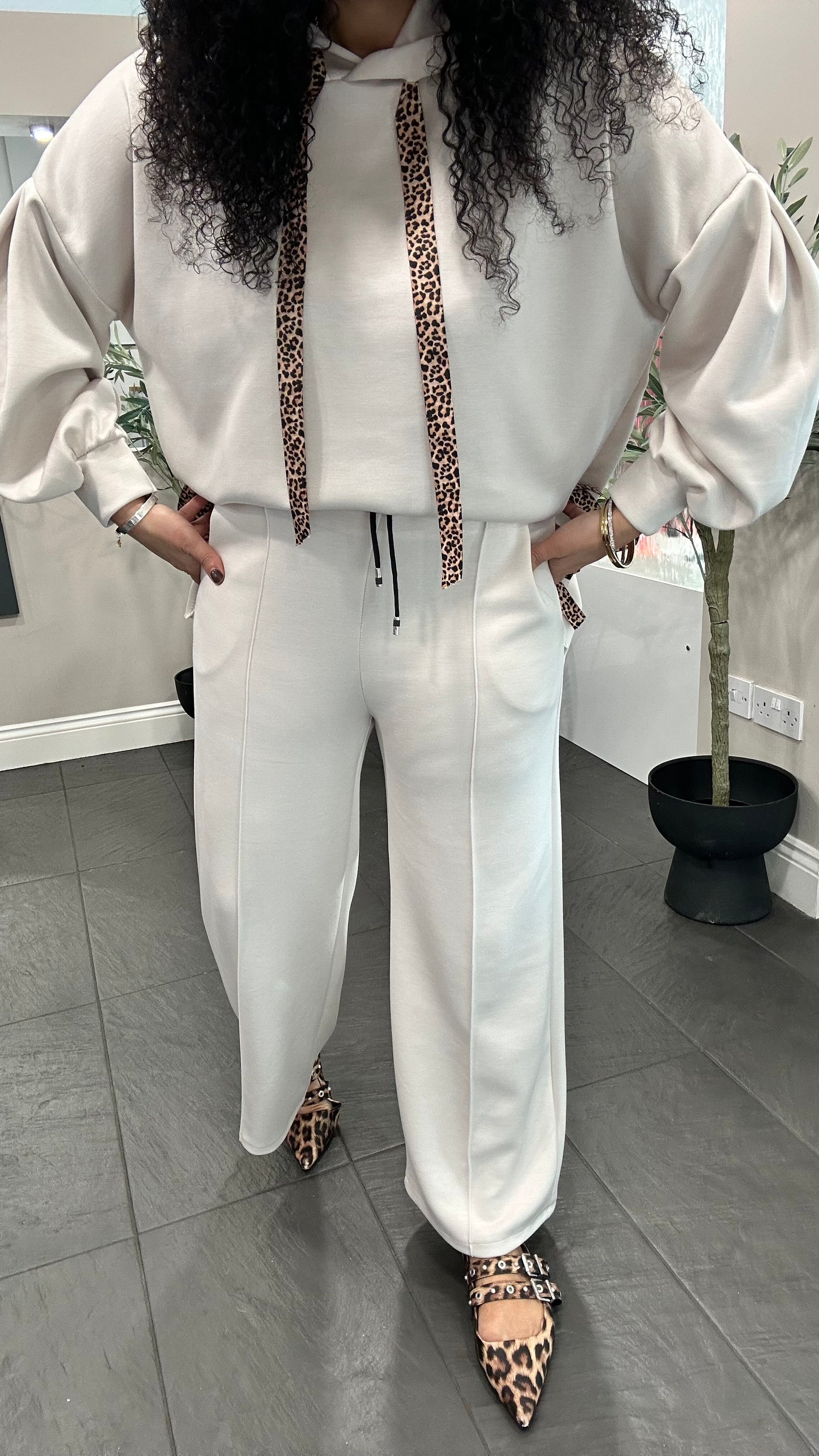 CAMILLA WIDE LEG JOGGERS VANILLA CREAM *New