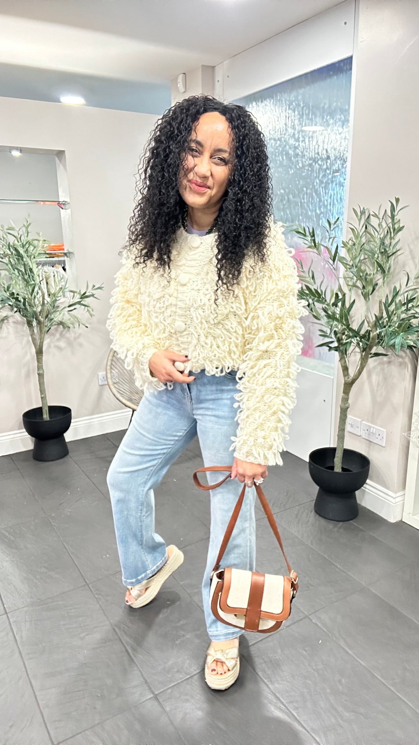 LOOPY CARDIGAN CREAM
