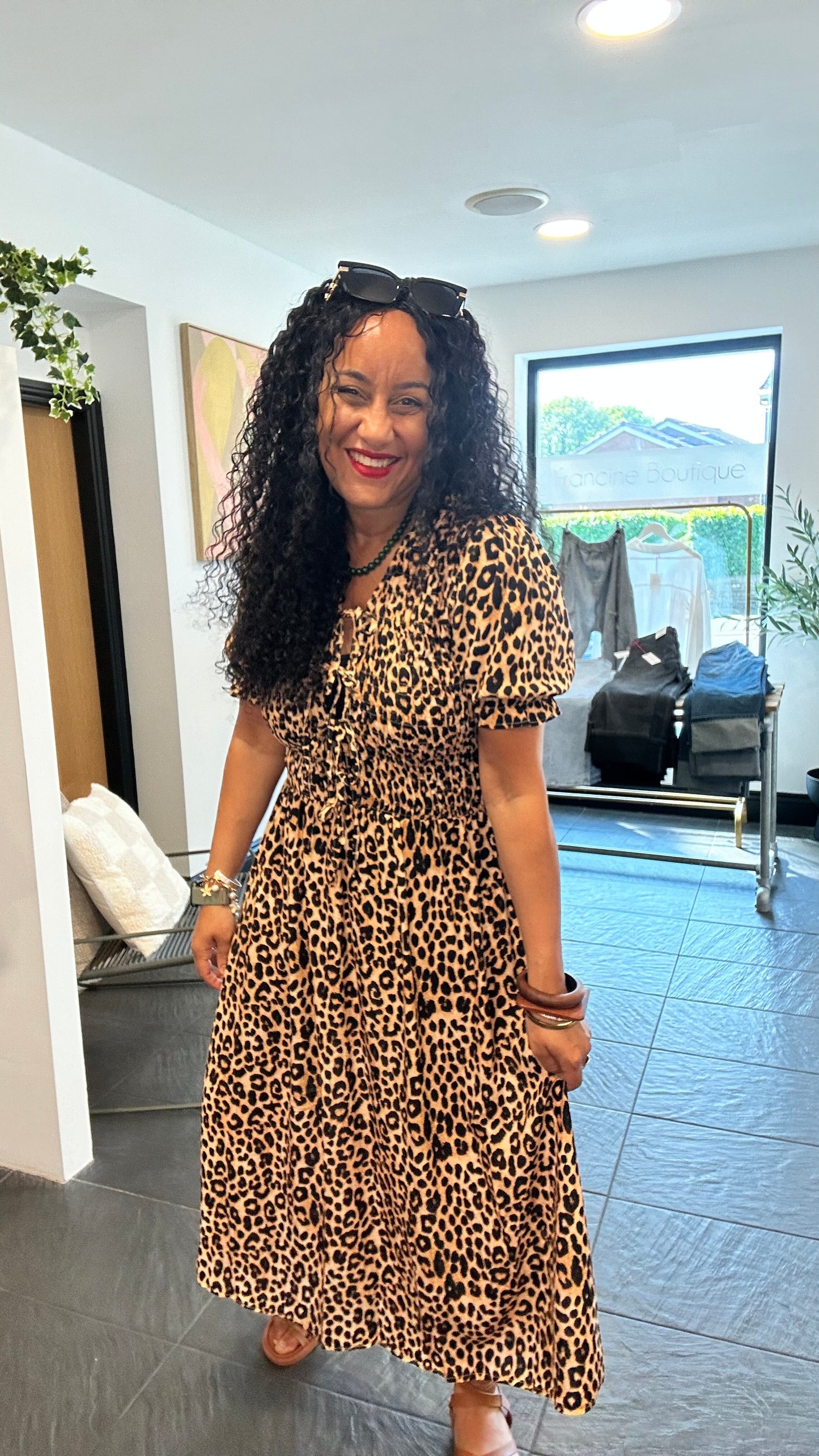 ELAINE LEOPARD PUFF SLEEVE MAXI DRESS *New
