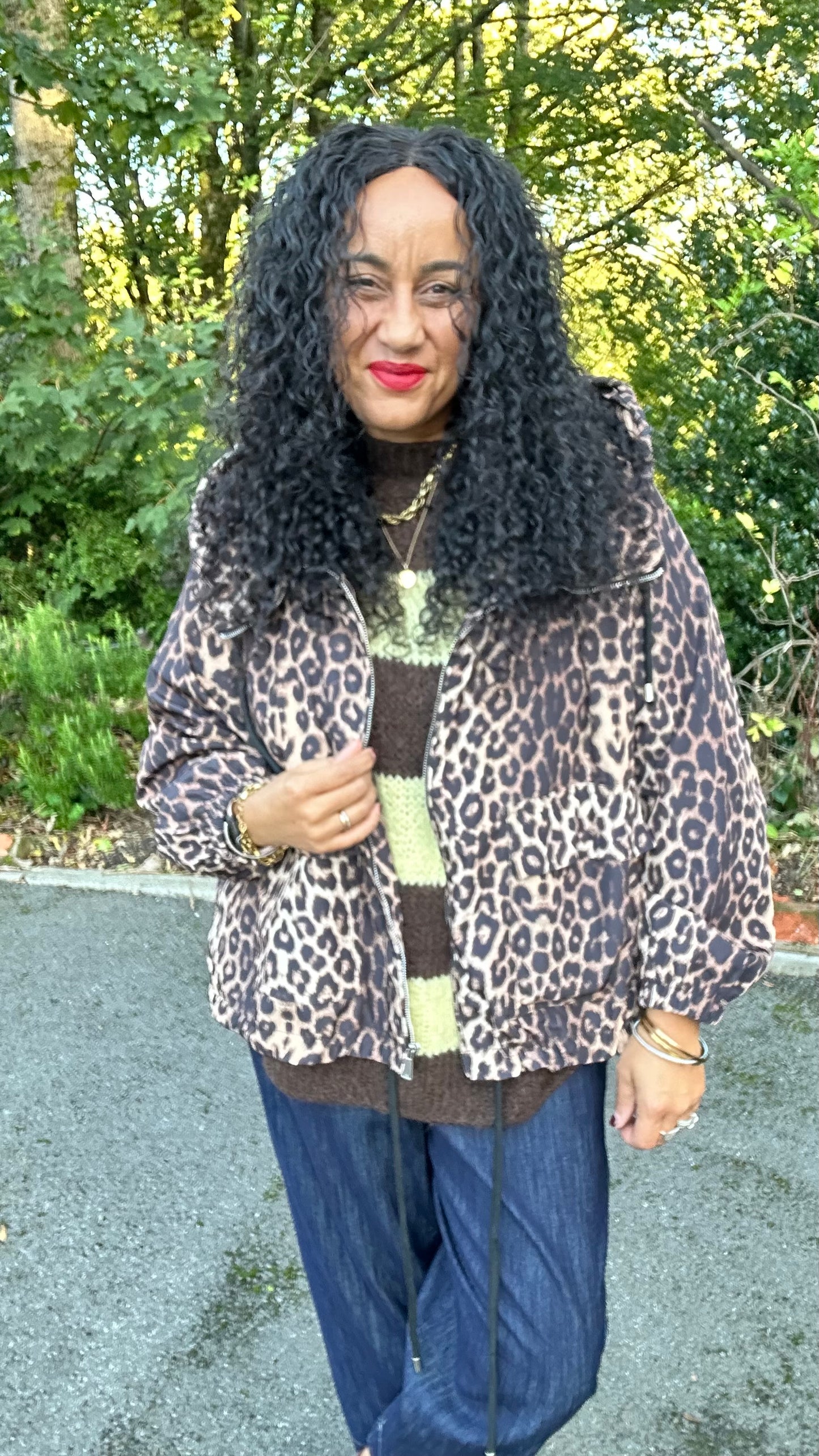 DAMSON LEOPARD PRINT HOODED JACKET *New