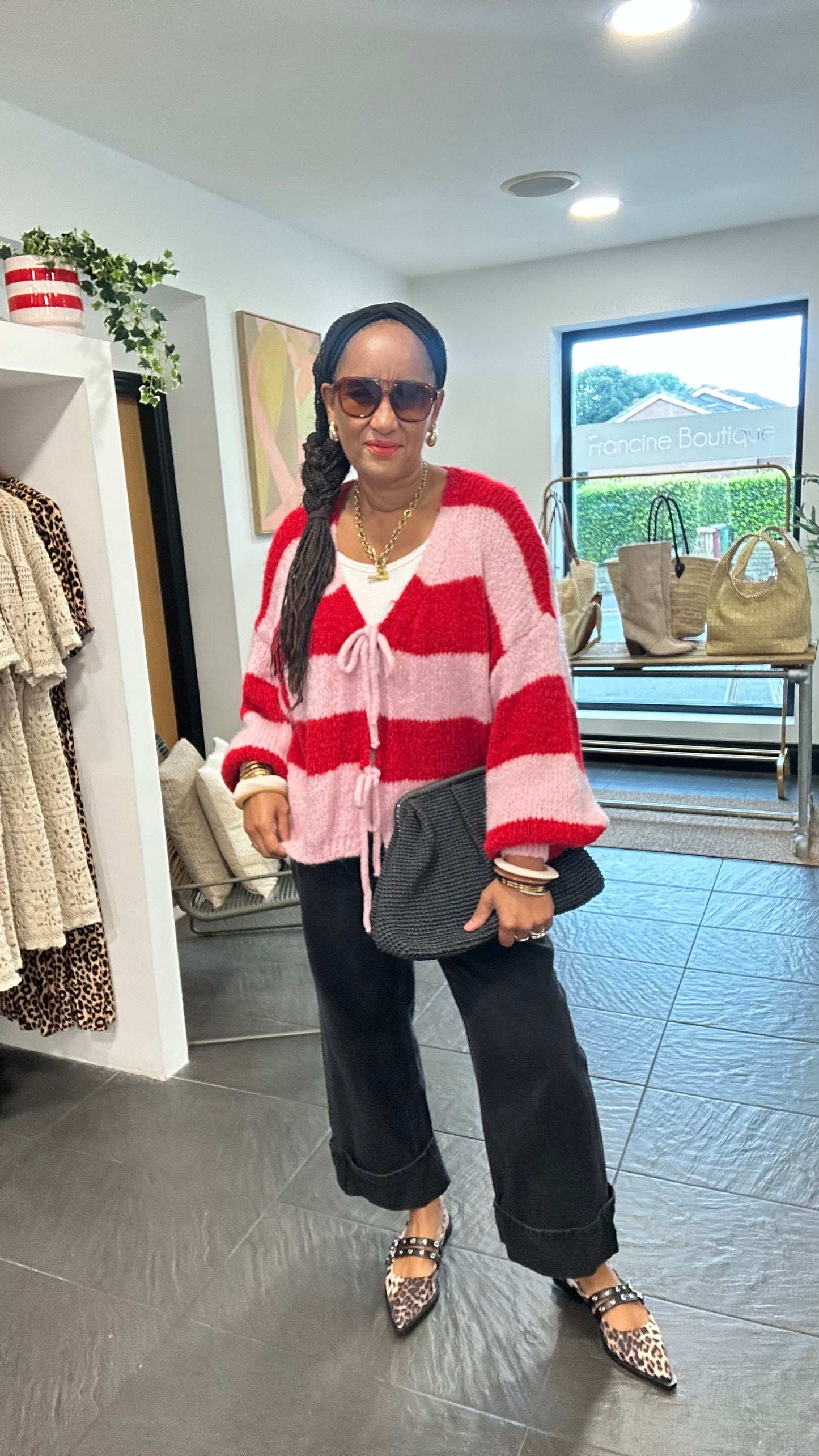 CANDY CARDIGAN PINK & RED *New