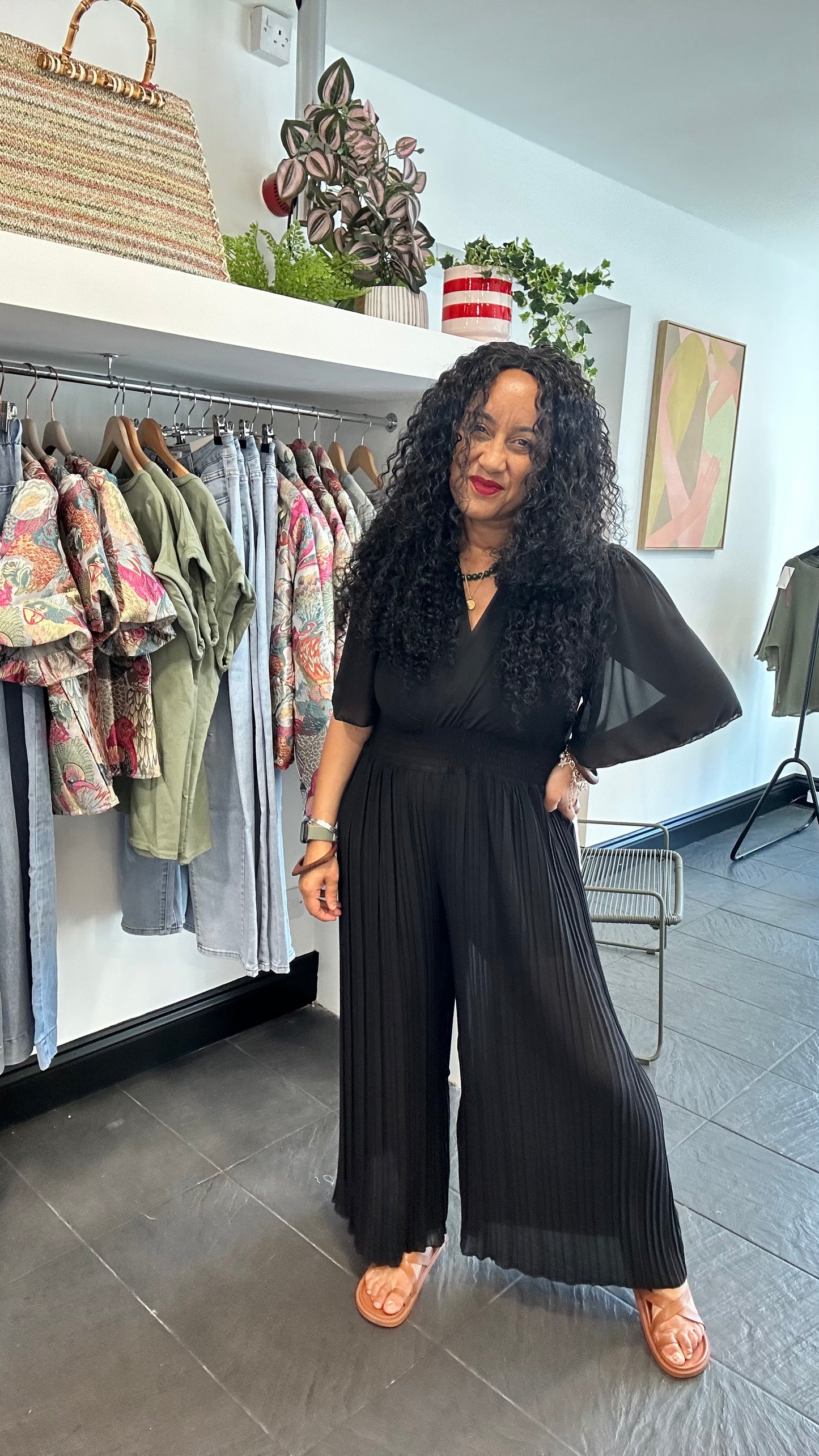 PLEATED TROUSER JUMPSUIT BLACK *New