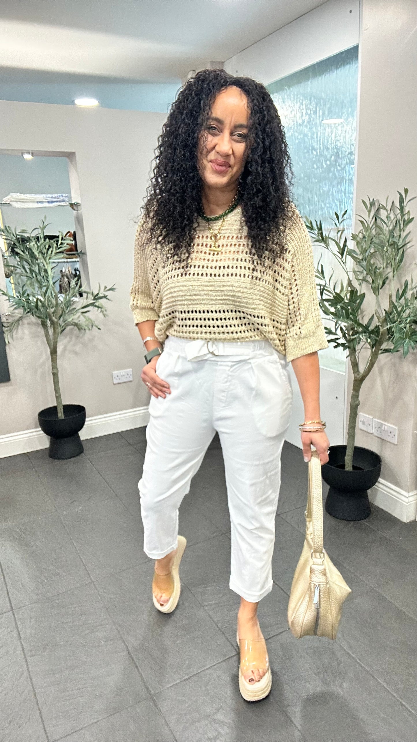 DEMI PAPER-BAG TROUSERS WHITE *New