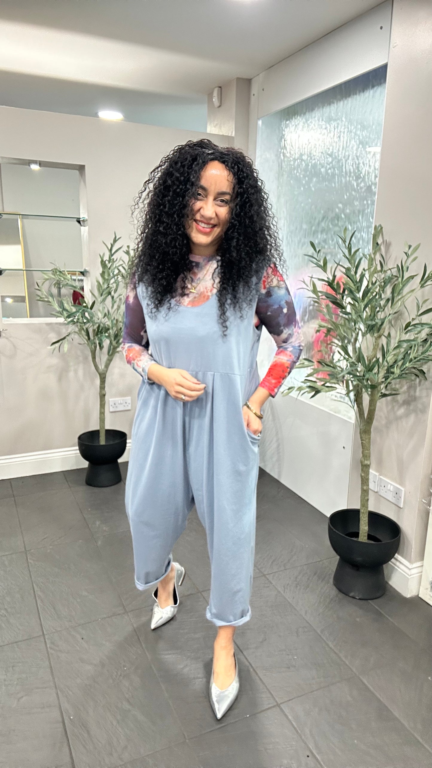 SALE SARAH JUMPSUIT CORNFLOWER BLUE