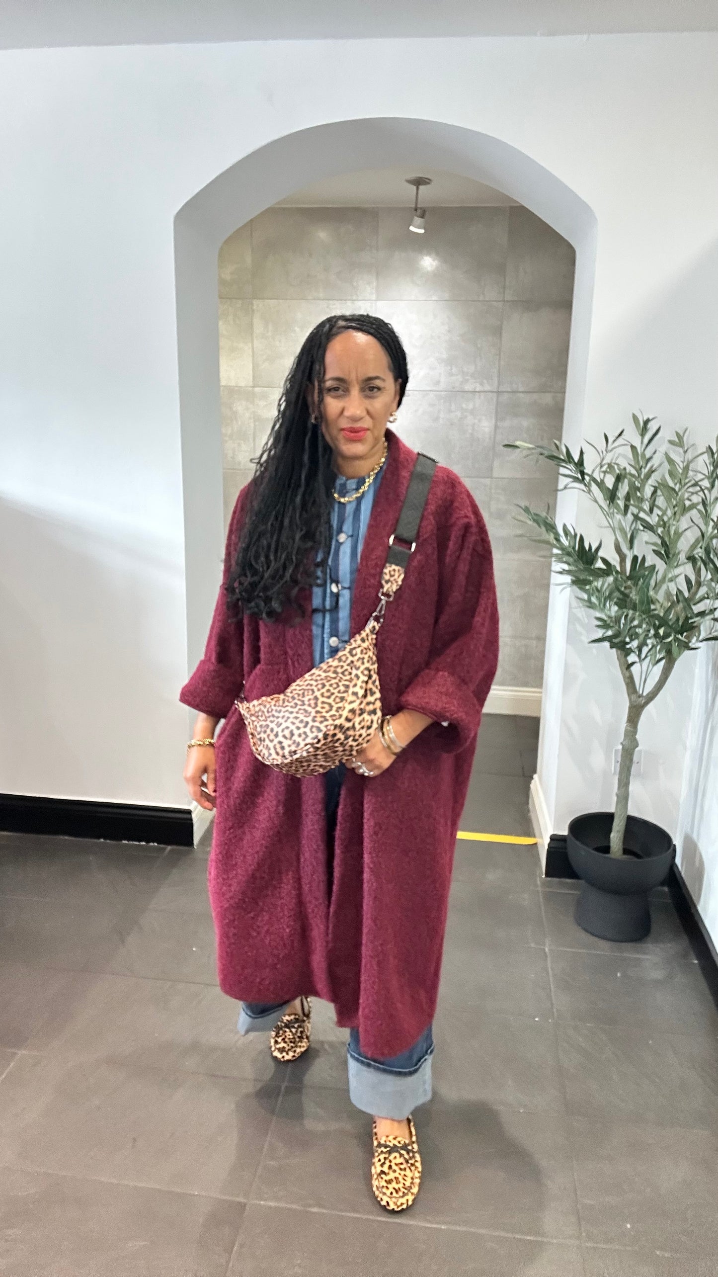 MATILDA OVERSIZED DUSTER BURGUNDY *New