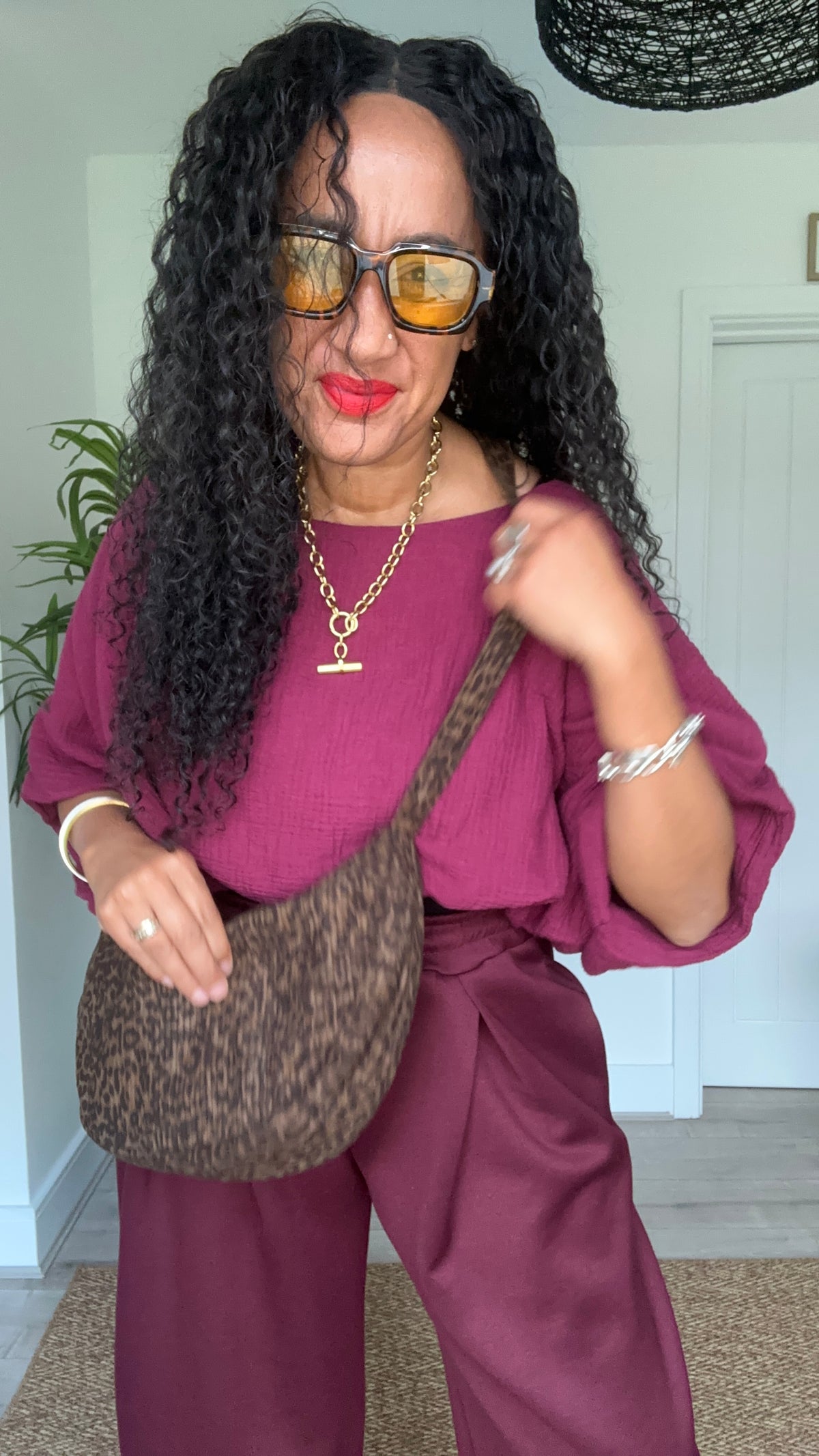 OJAY BUBBLE HEM CHEESECLOTH TOP MULBERRY BUY 1, GET 1 HALF PRICE 💗 CODE OJAY50