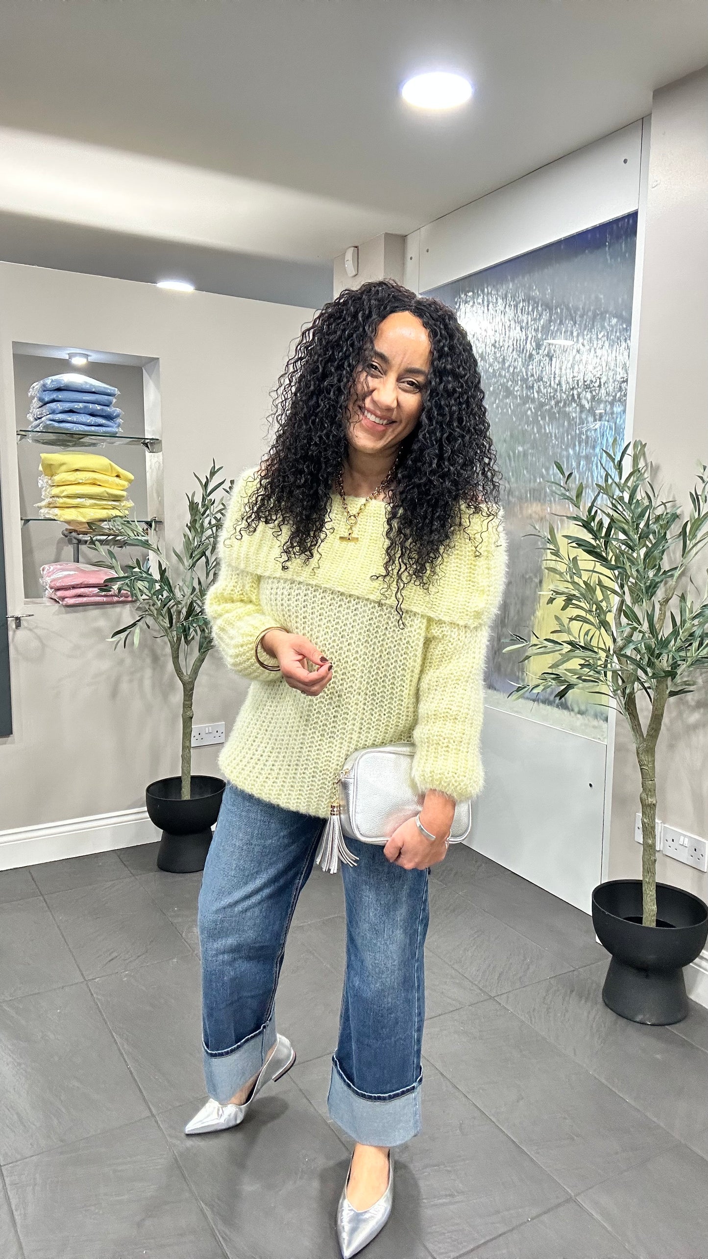SALE KIMMY BARDOT JUMPER YELLOW