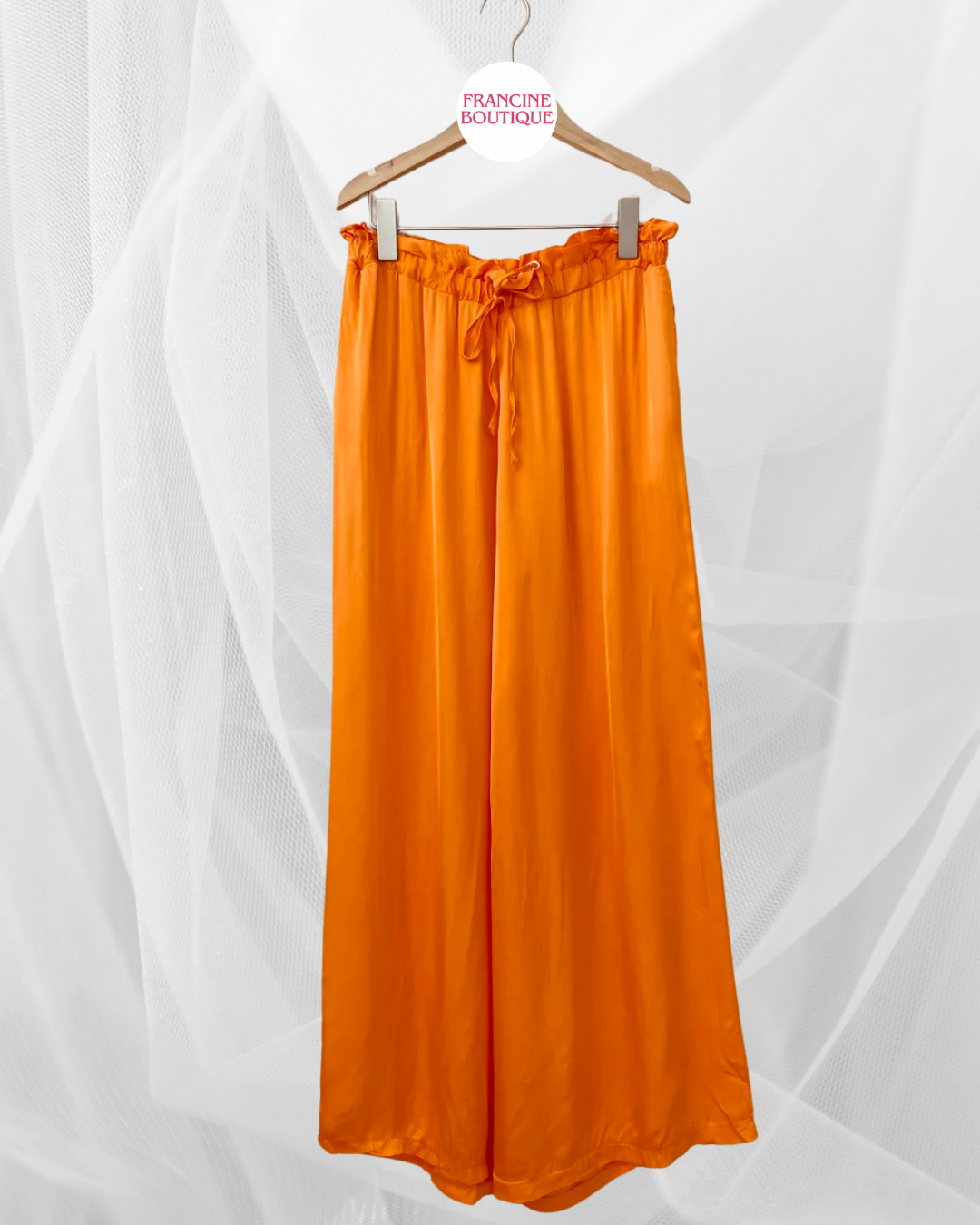 SALE BOHO STYLE WIDE LEG POCKET TROUSERS ORANGE