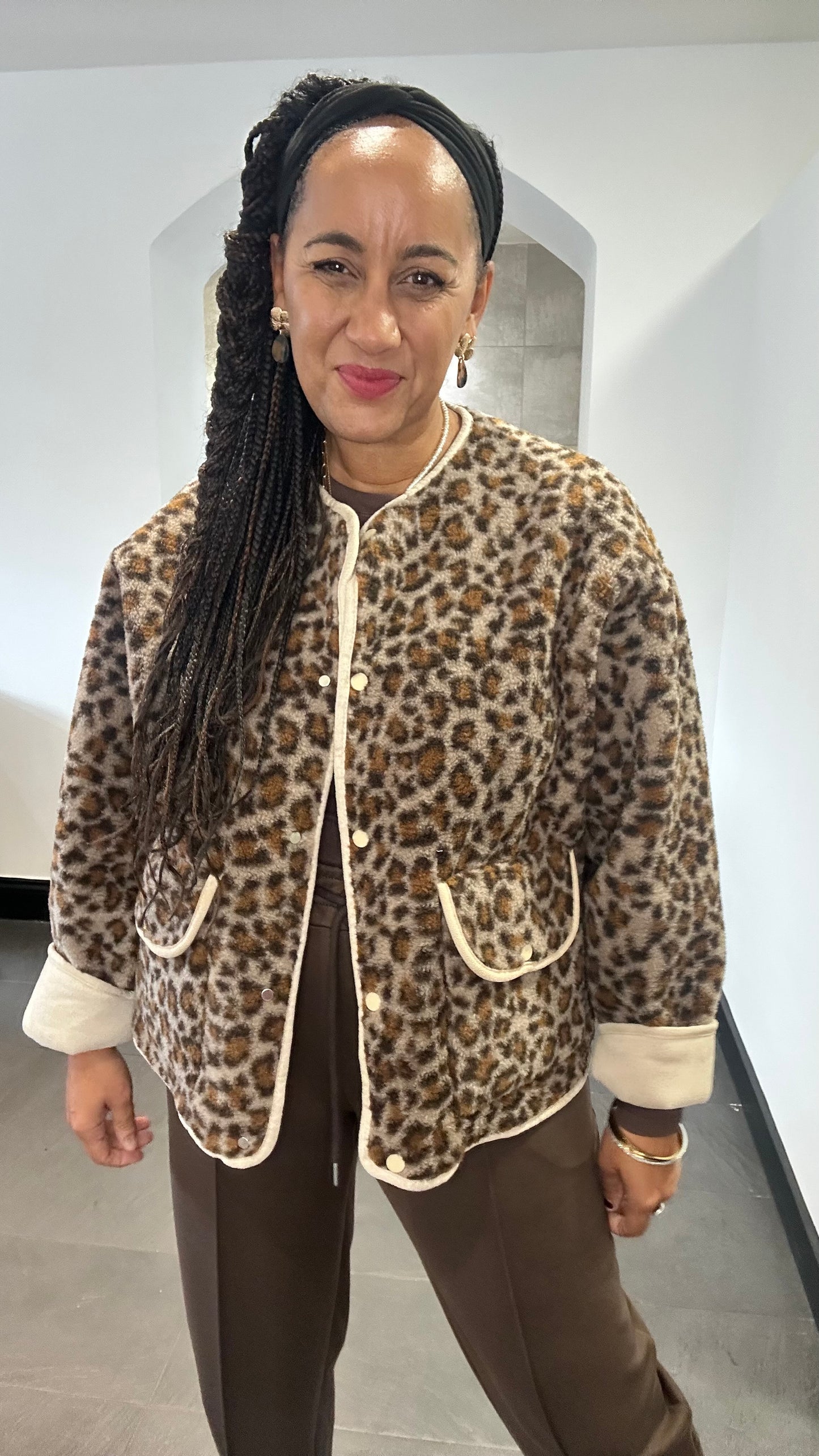 REVERSIBLE SHEARLING & LEOPARD SHACKET JACKET *New