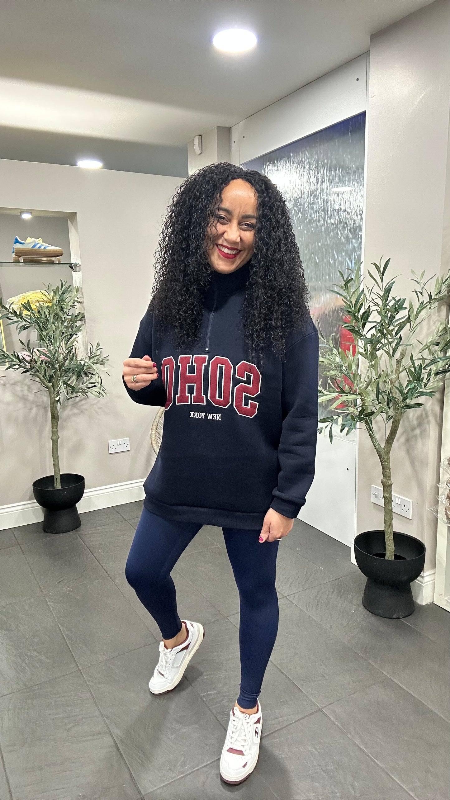 SALE SOHO OVERSIZED SWEATER NAVY & BURGUNDY