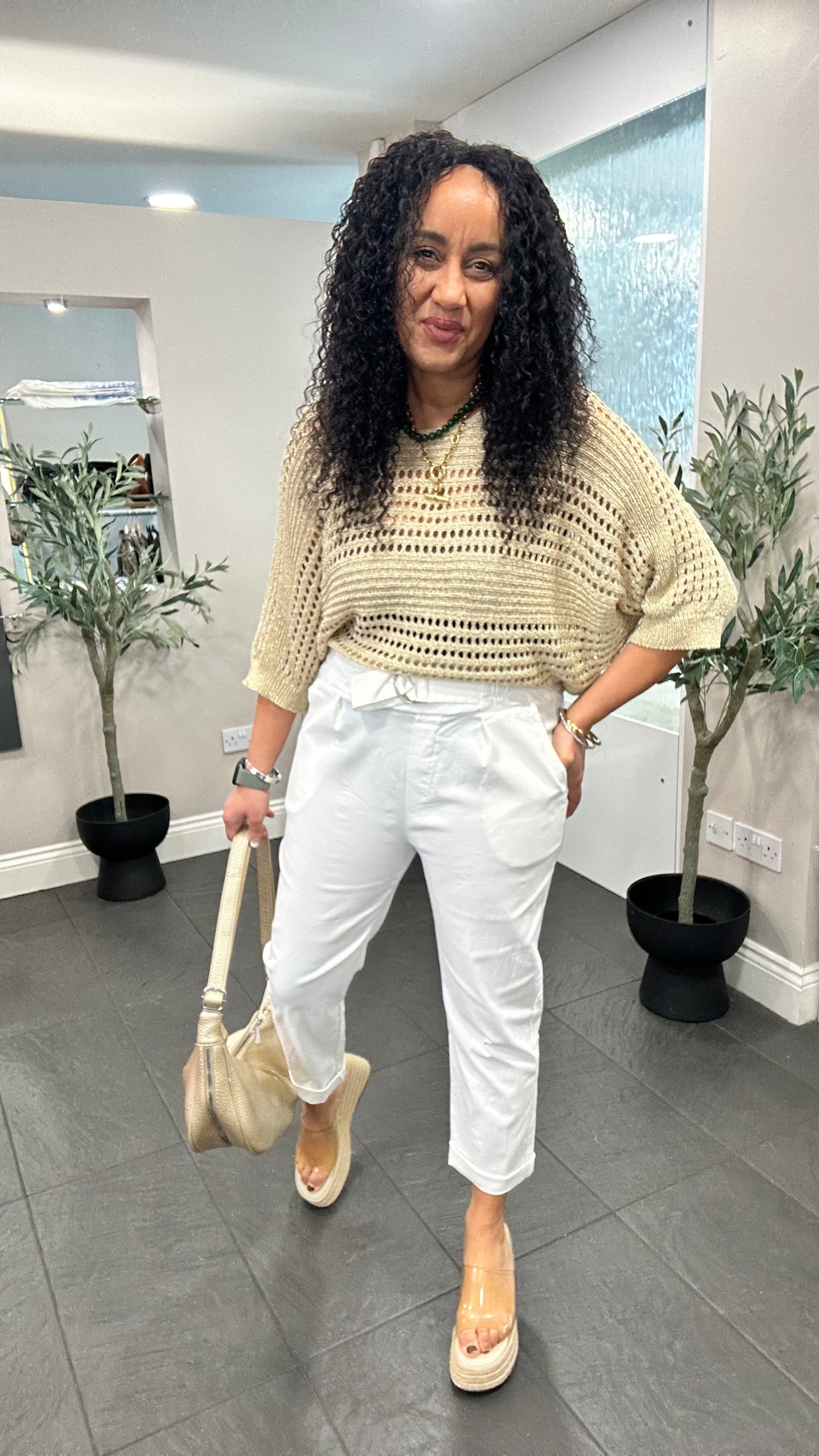 DEMI PAPER-BAG TROUSERS WHITE *New
