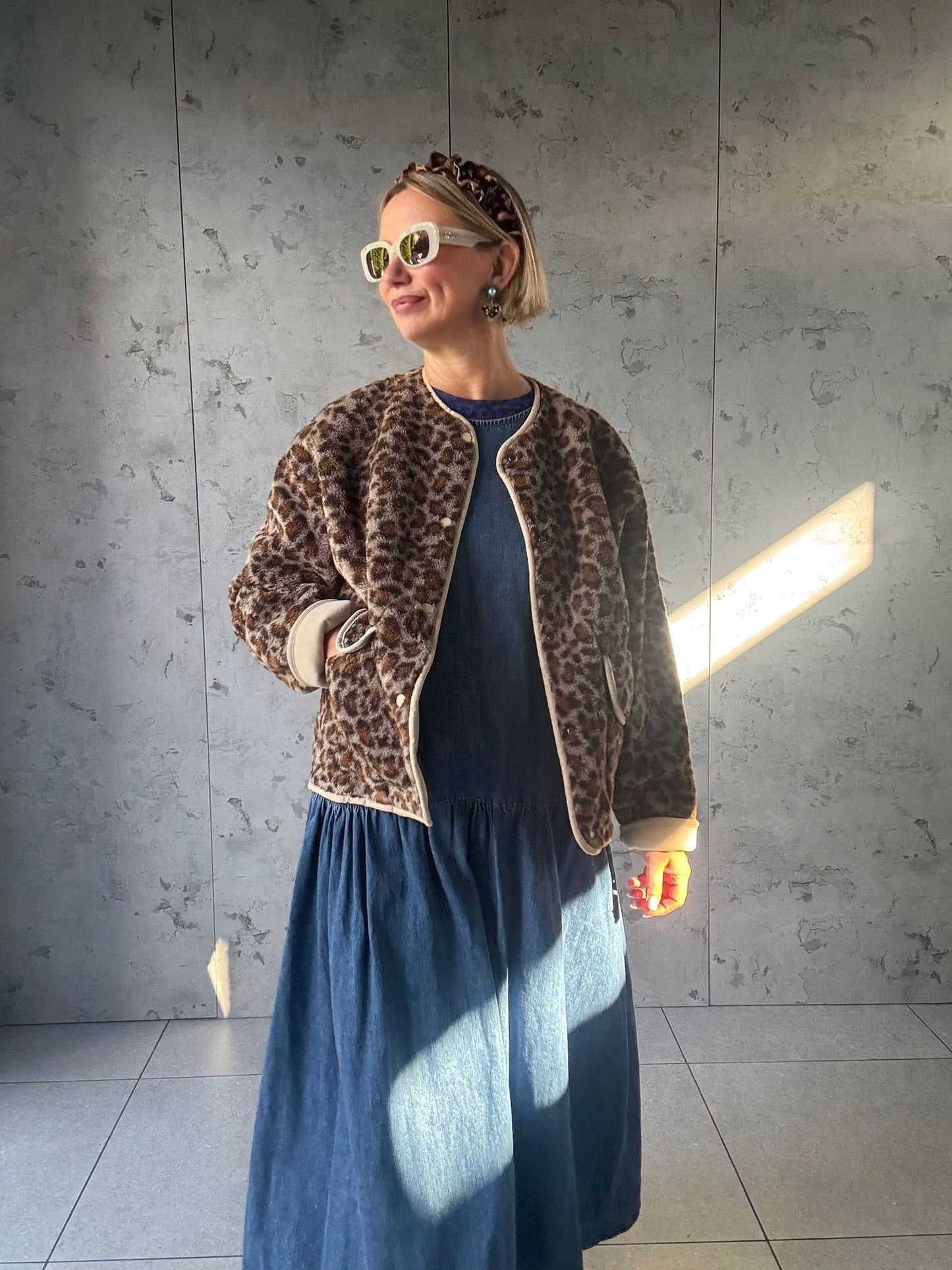 REVERSIBLE SHEARLING & LEOPARD SHACKET JACKET *New