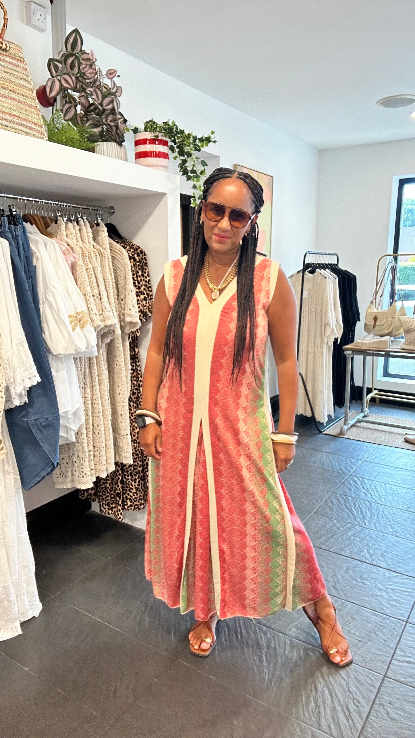 SAFI WOVEN MAXI DRESS CORAL *New