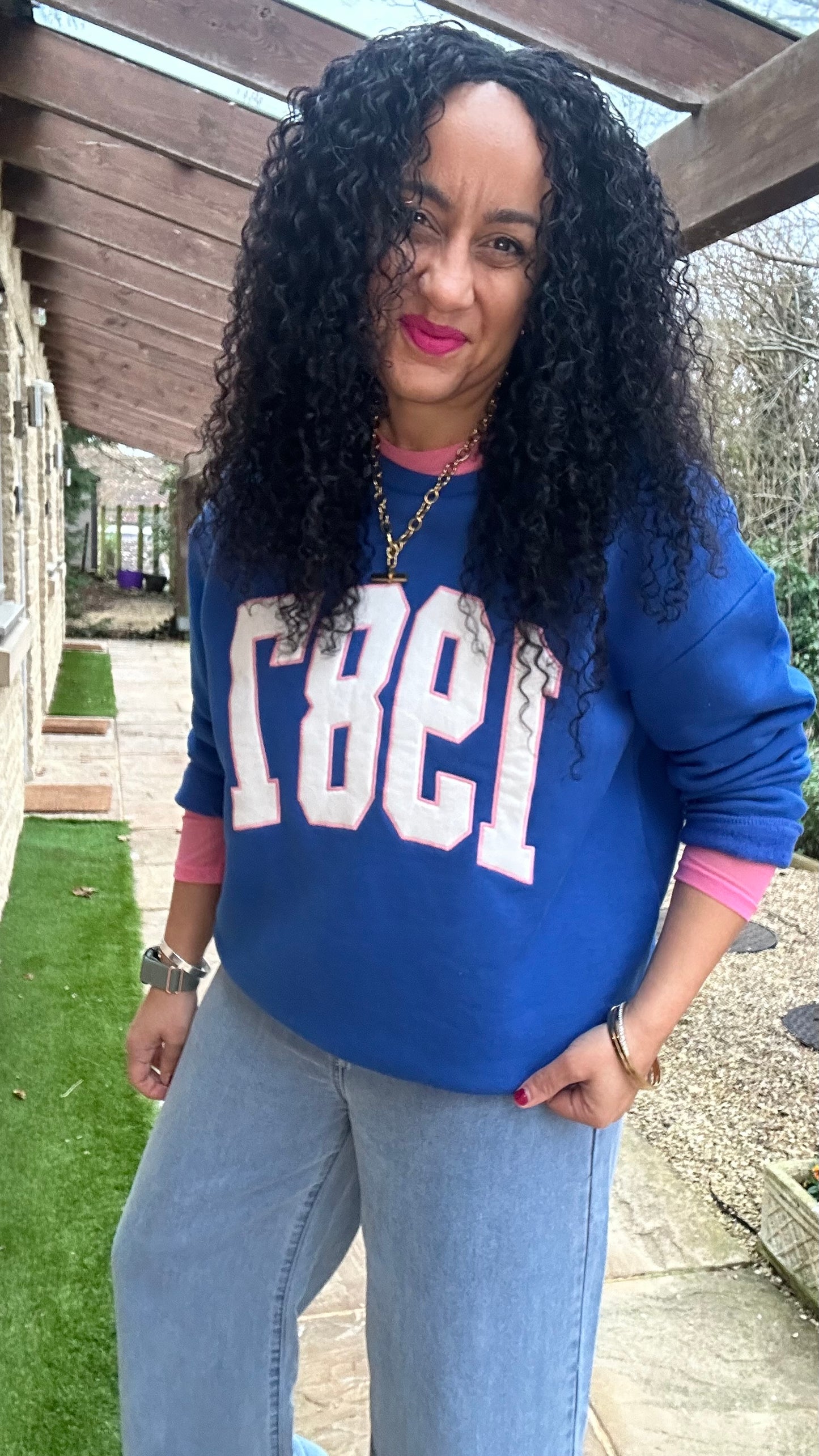 SALE 1987 BRIGHT BLUE OVERSIZED SWEATER