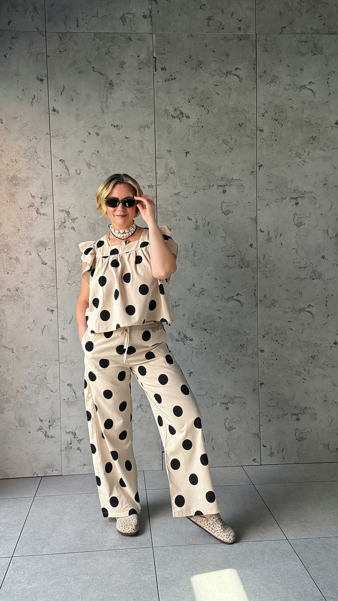 SALE POLKA DOT FRILL TOP