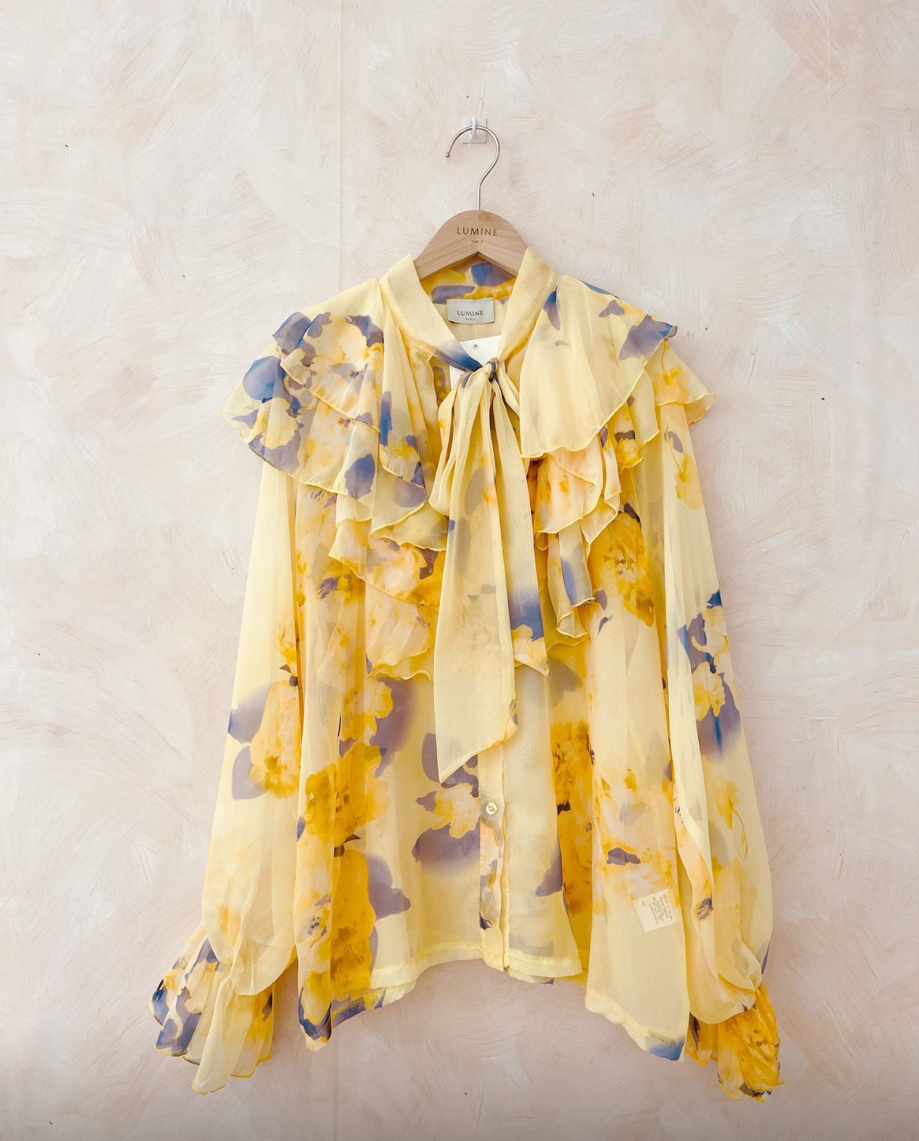 SALE DUBAI PUSSY BOW BLOUSE YELLOW