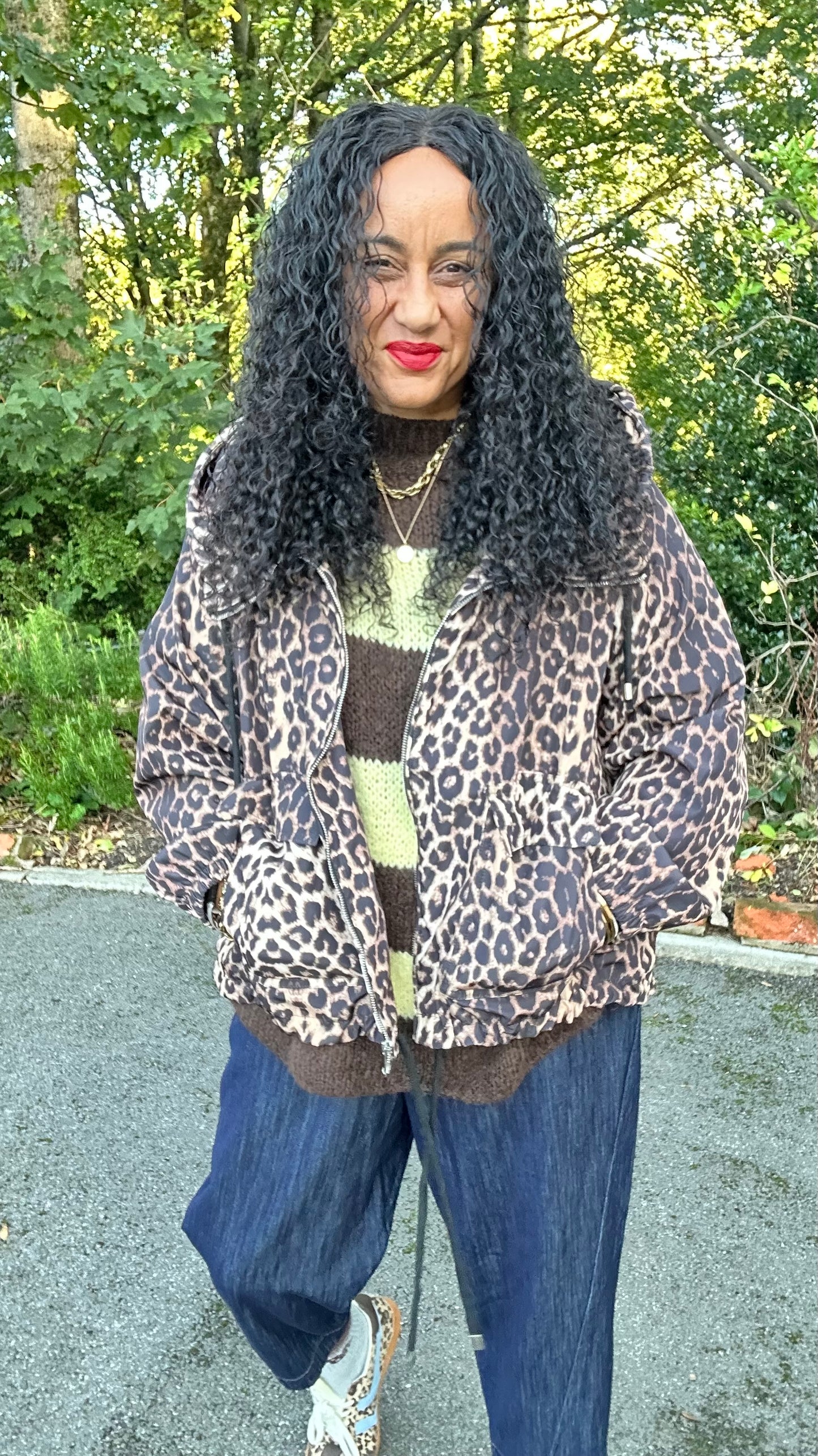 DAMSON LEOPARD PRINT HOODED JACKET *New