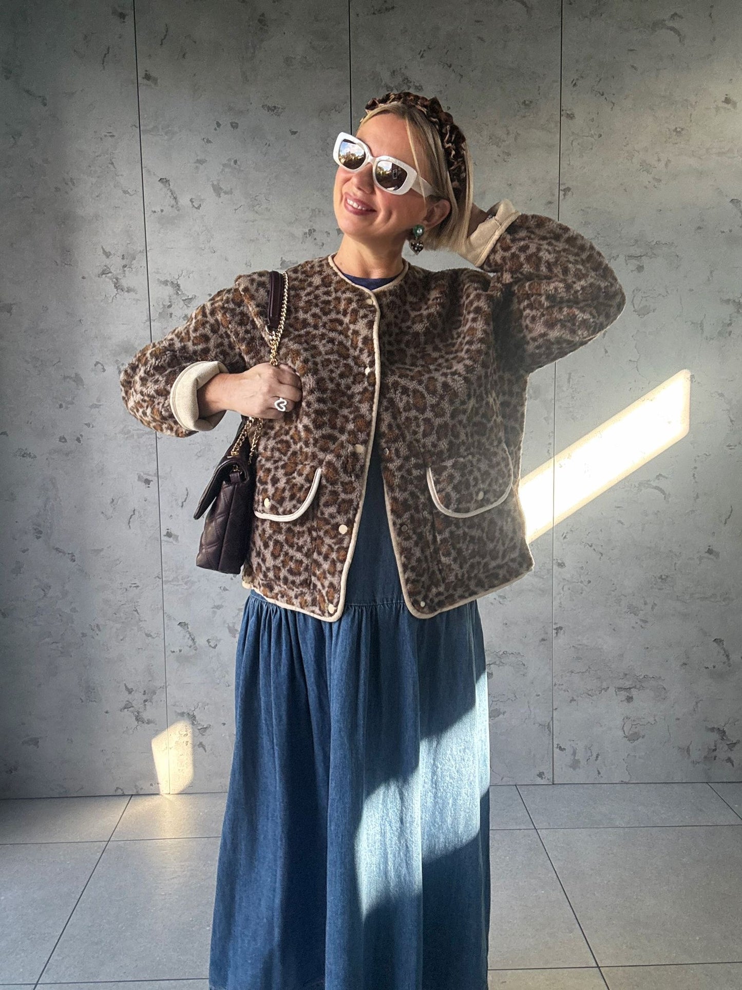 REVERSIBLE SHEARLING & LEOPARD SHACKET JACKET *New