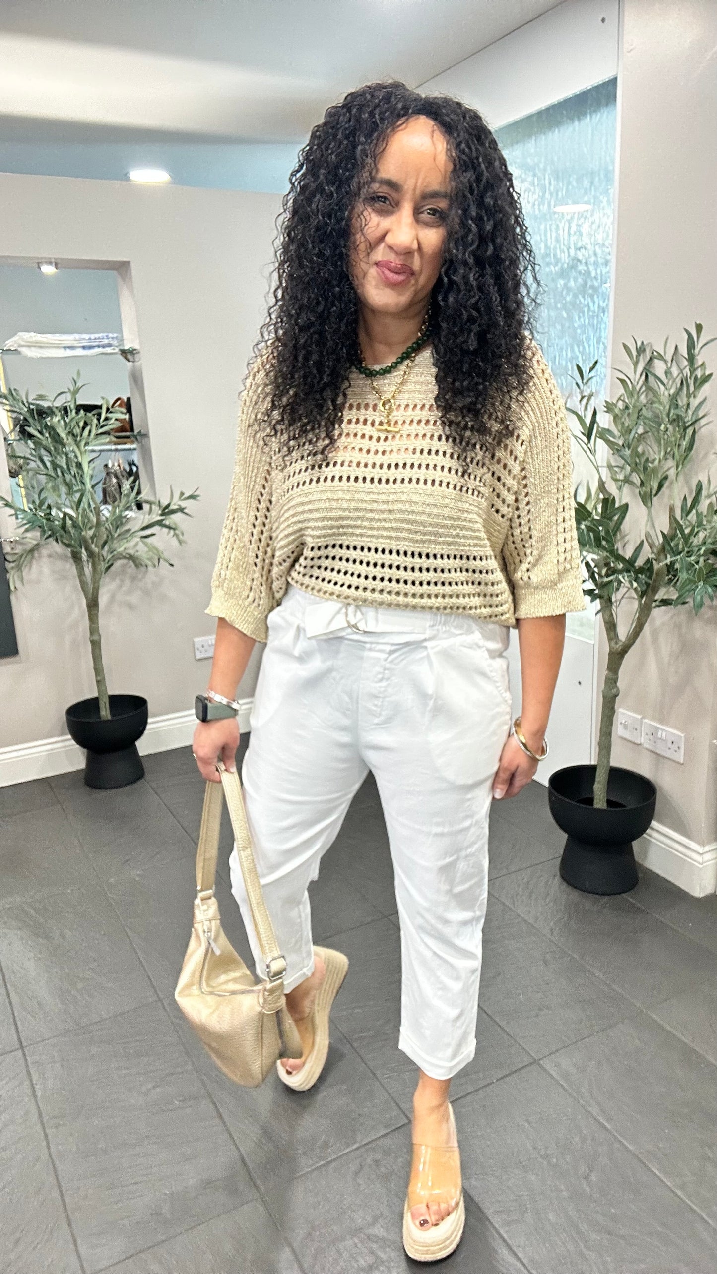 DEMI PAPER-BAG TROUSERS WHITE *New