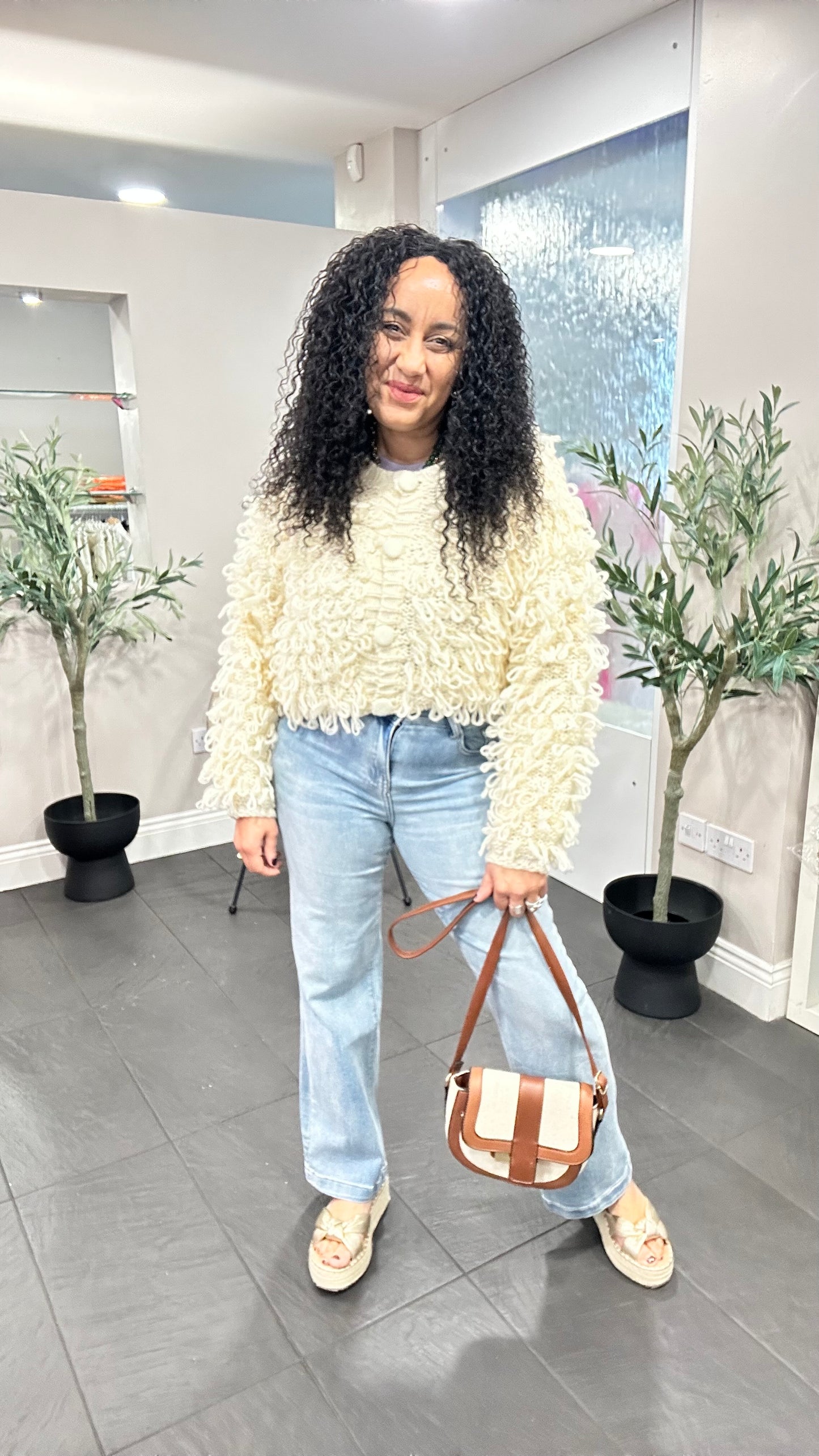 LOOPY CARDIGAN CREAM