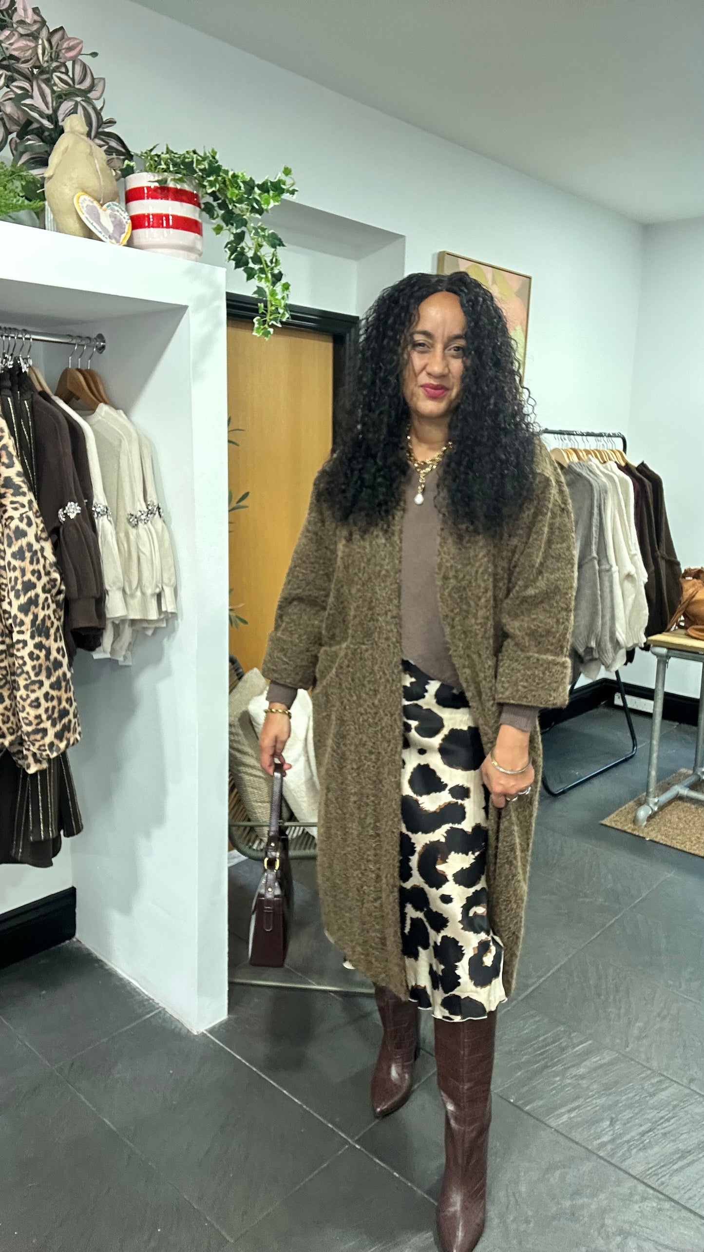 MATILDA OVERSIZED DUSTER BROWN *New