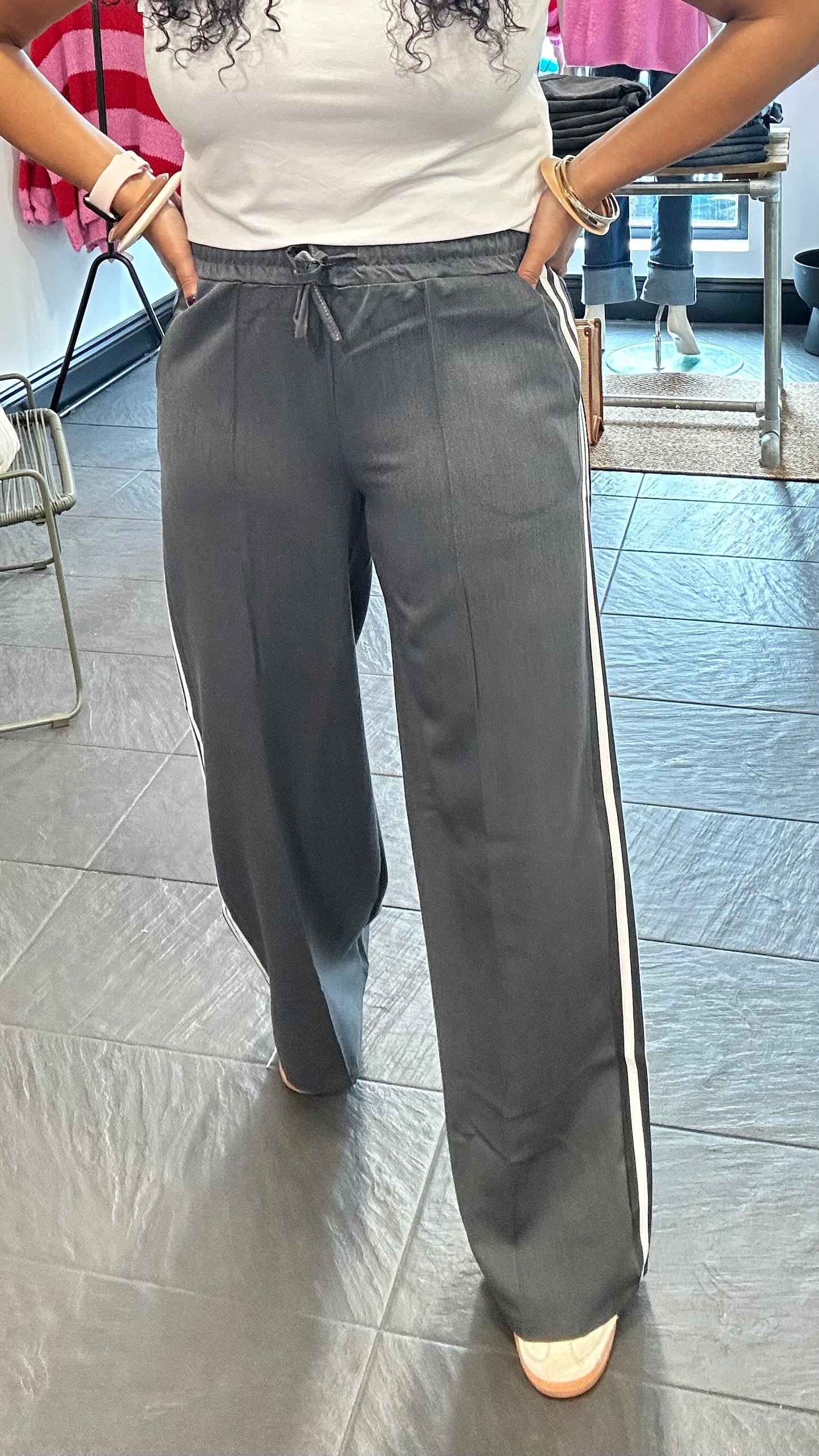 ROXIE TAPE TROUSERS GREY *New