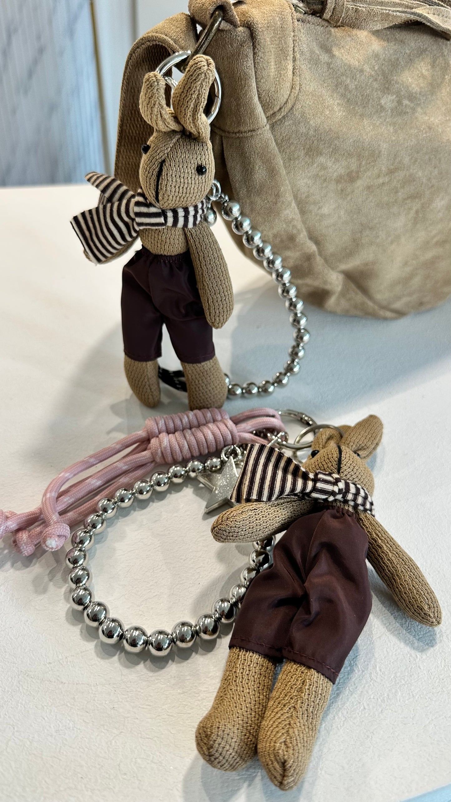 RABBIT BUNNY KEYRING BAG CHARM CHARM PINK *New
