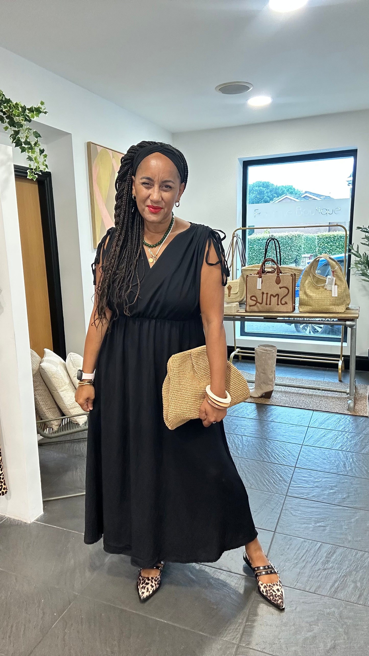 SALE CASSANDRA WRAP DRESS BLACK
