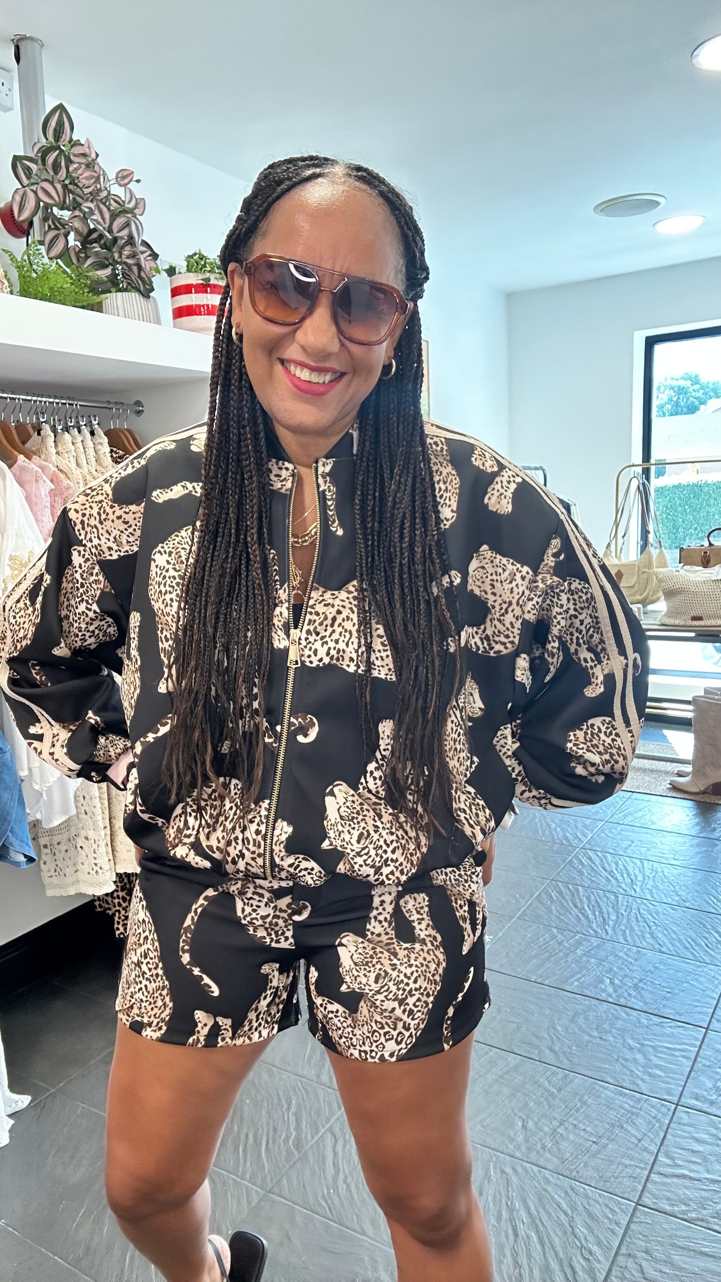 ERICA LEOPARD COORD BLACK *New