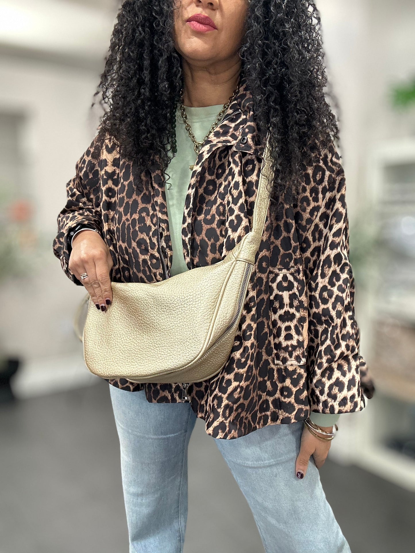 FAUX LEATHER BUM BAG GOLD *New