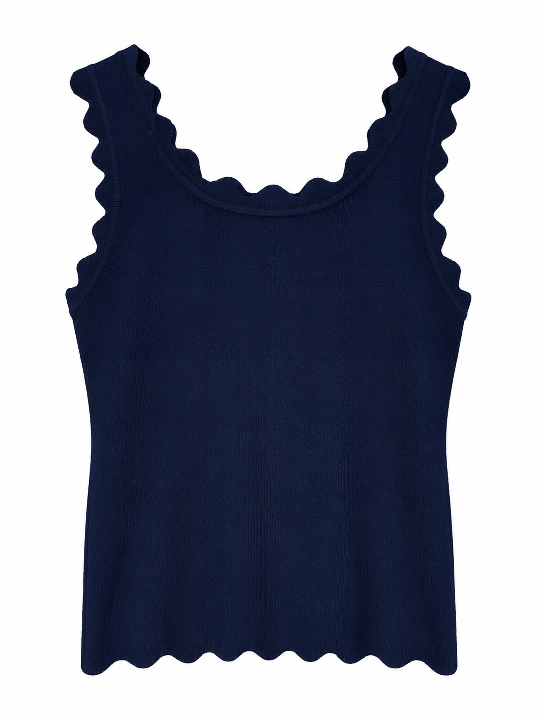 SCALLOPED VEST NAVY *New