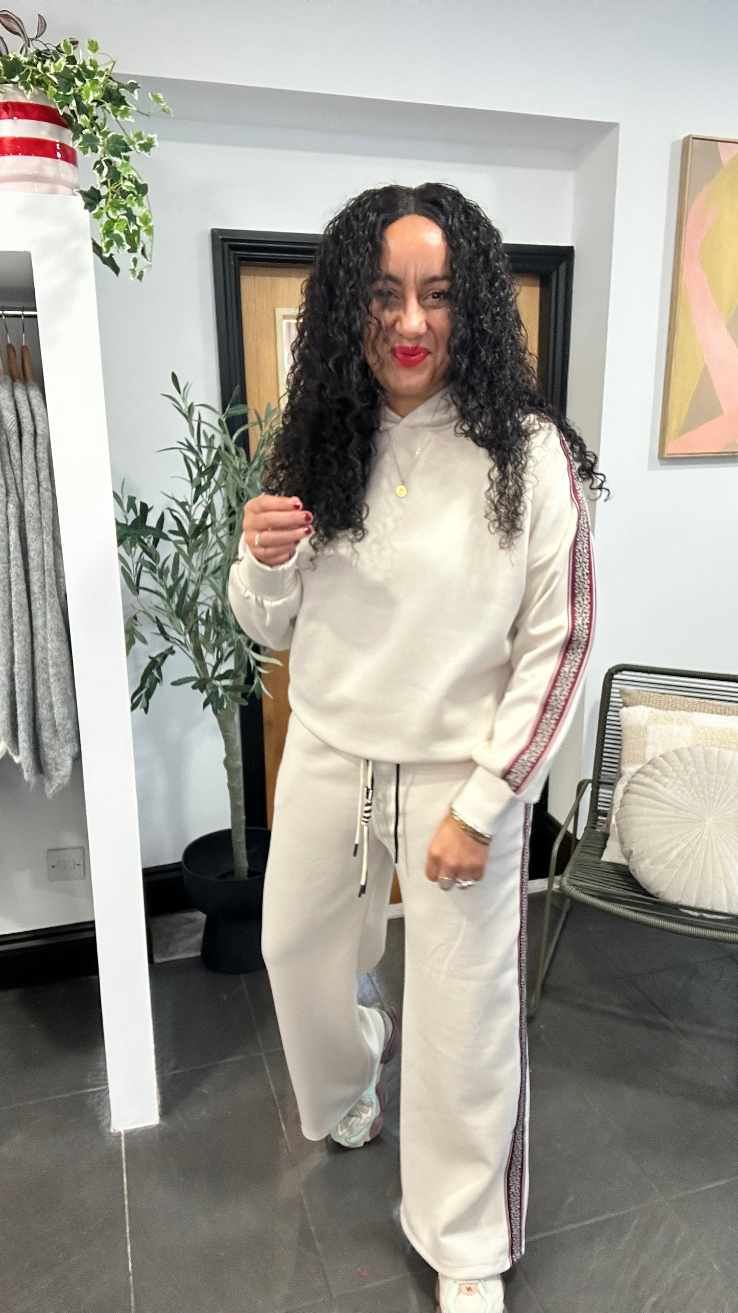 HOLLY HOODED TRACKSUIT SET CREAM *New