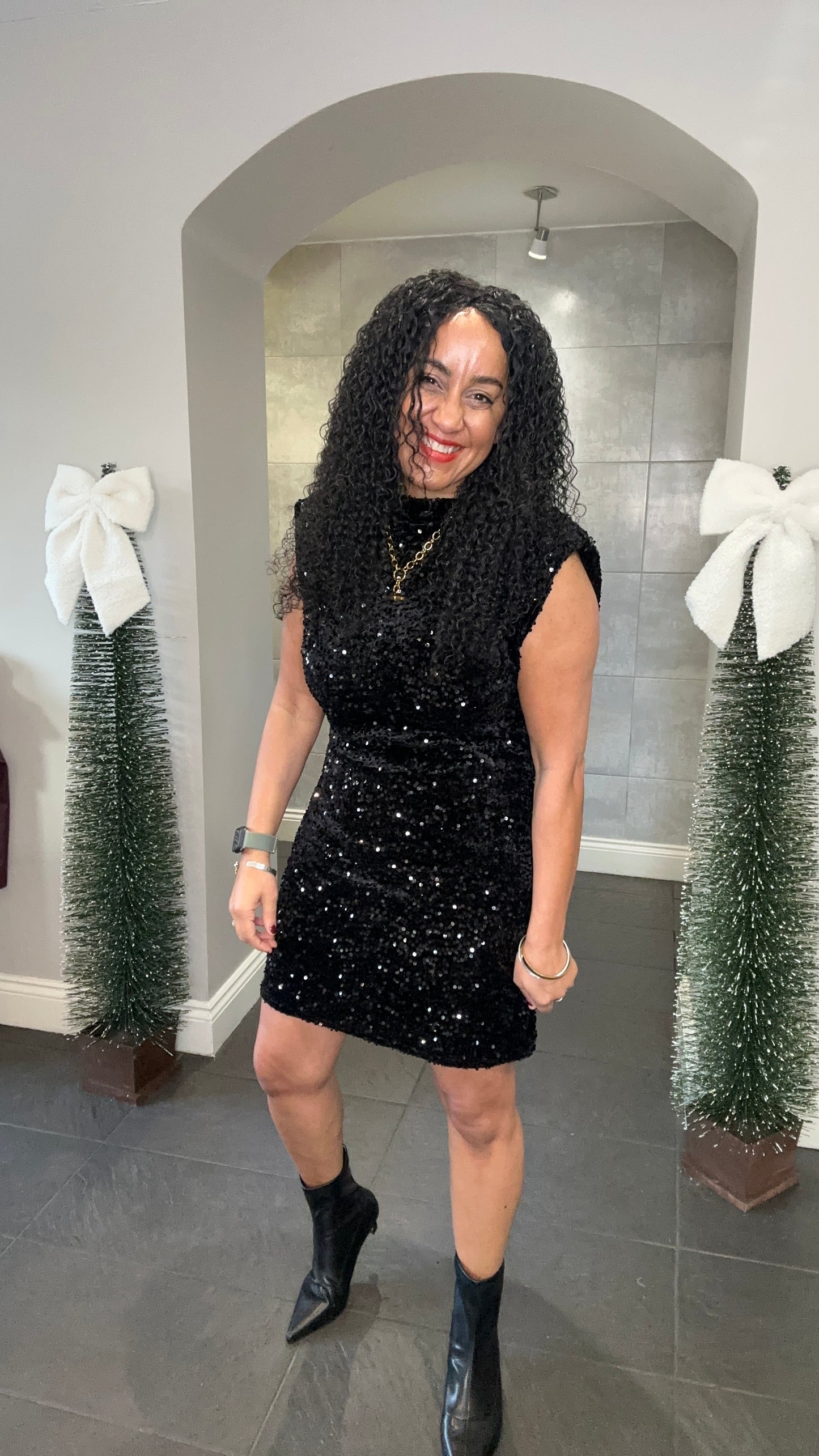 SALE HOPE SEQUIN DRESS BLACK
