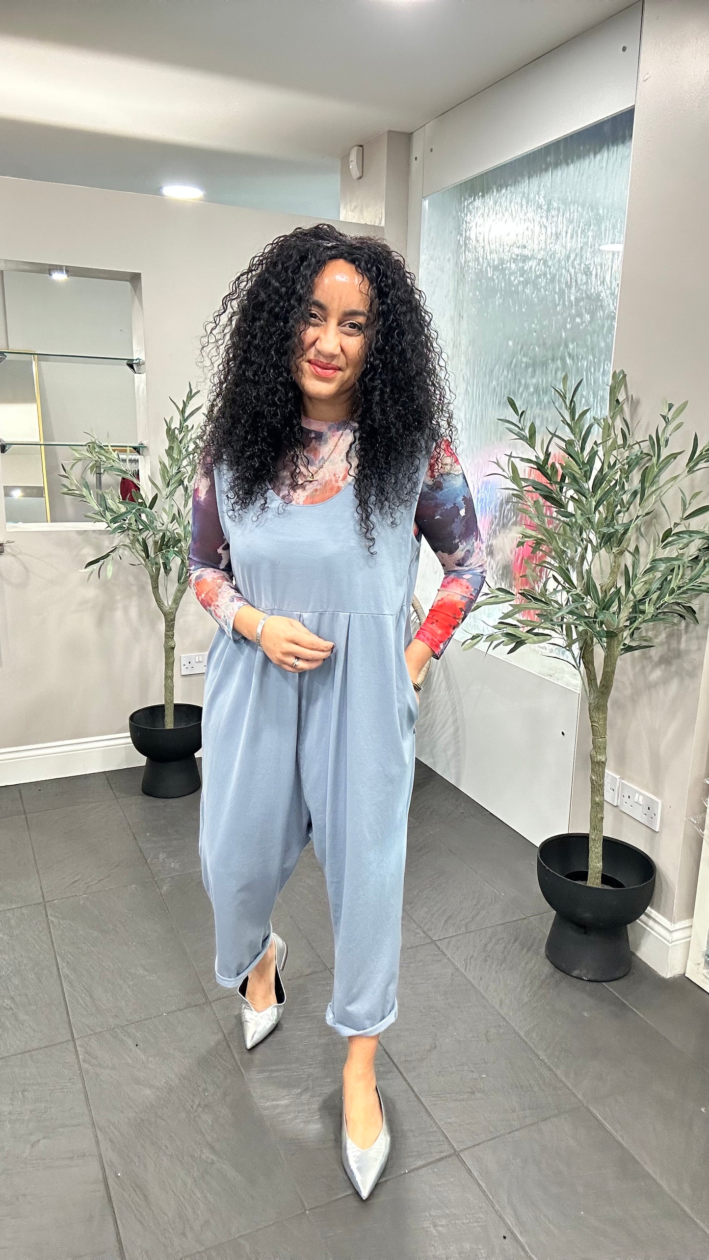 SALE SARAH JUMPSUIT CORNFLOWER BLUE