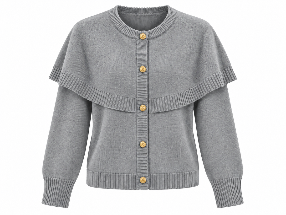 CATHY CAPE KNIT GREY *New