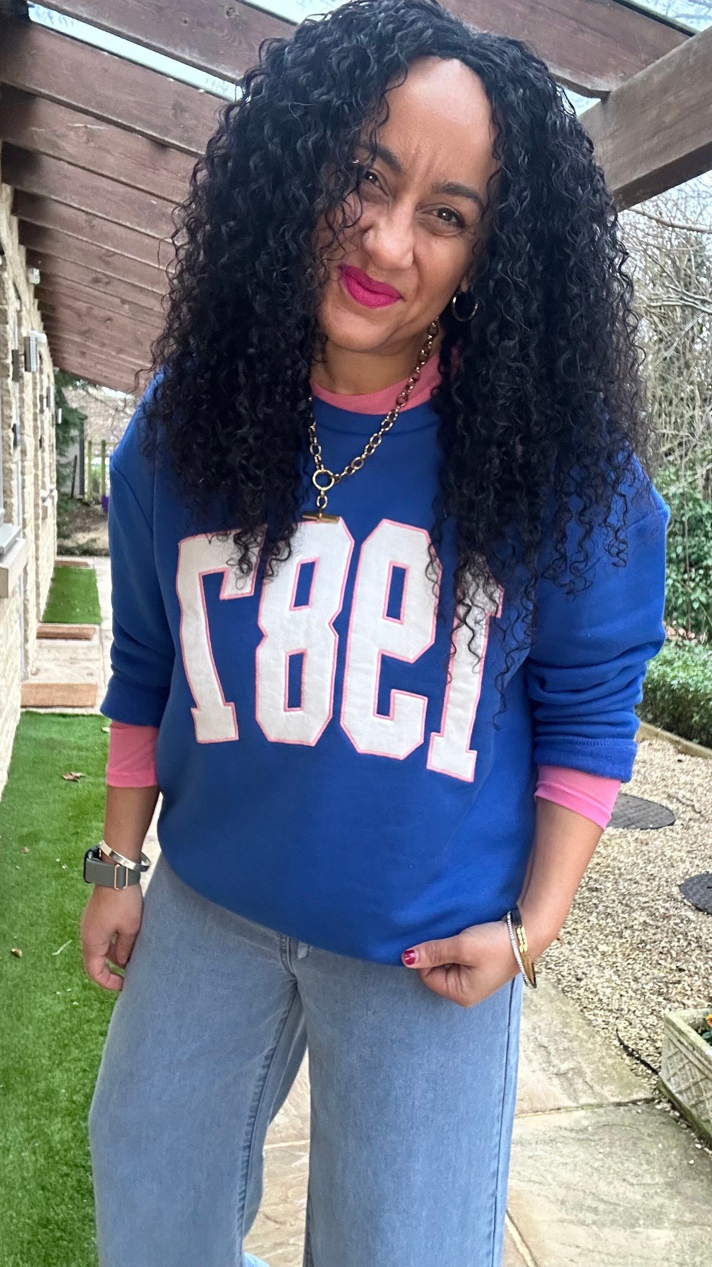 SALE 1987 BRIGHT BLUE OVERSIZED SWEATER