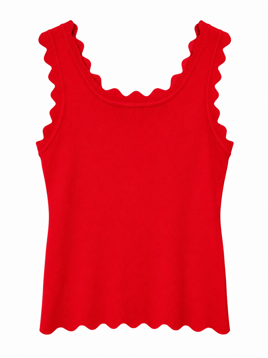 SCALLOPED VEST RED *New