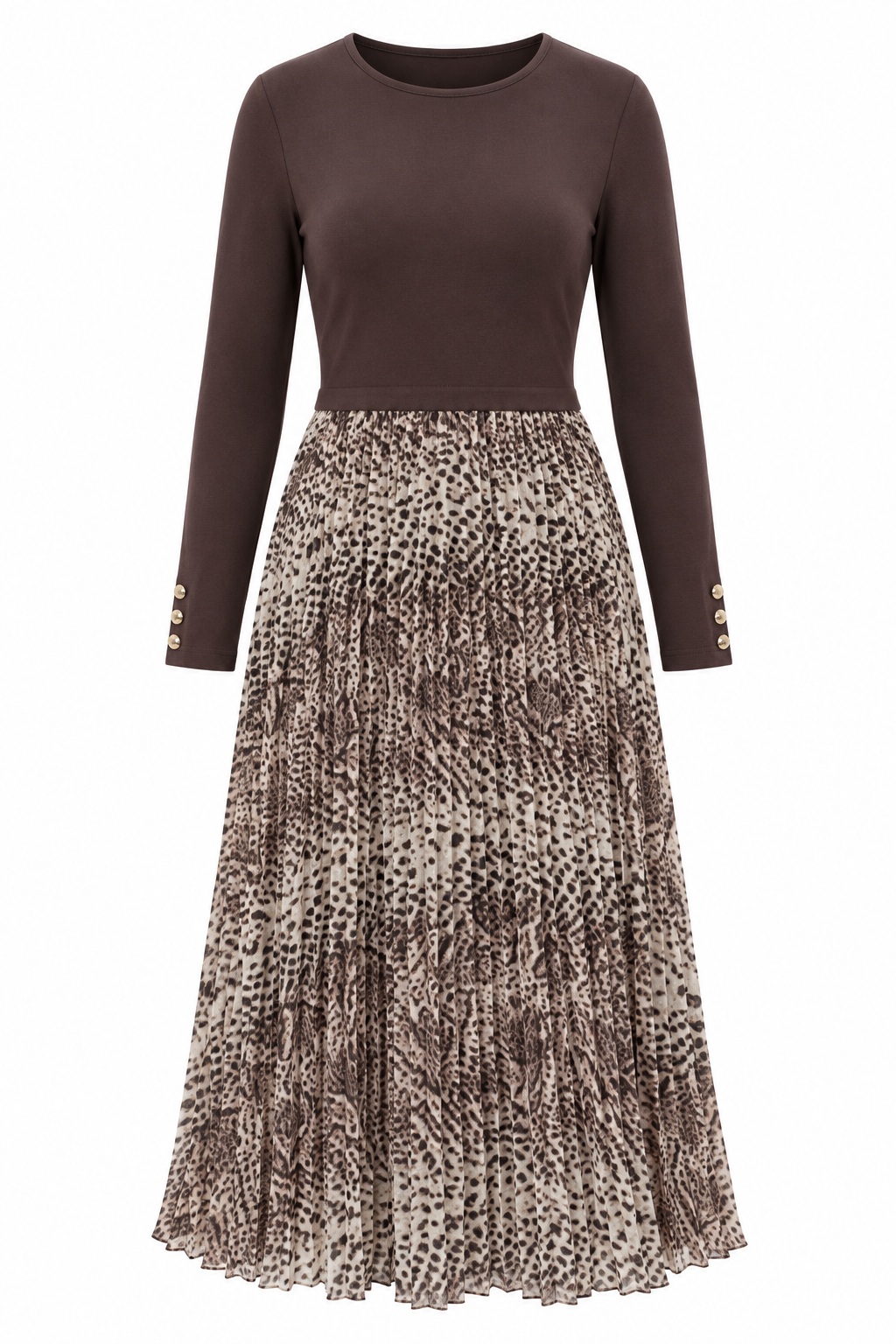 STELLA LEOPARD PLEATED SHIMMER DRESS *New
