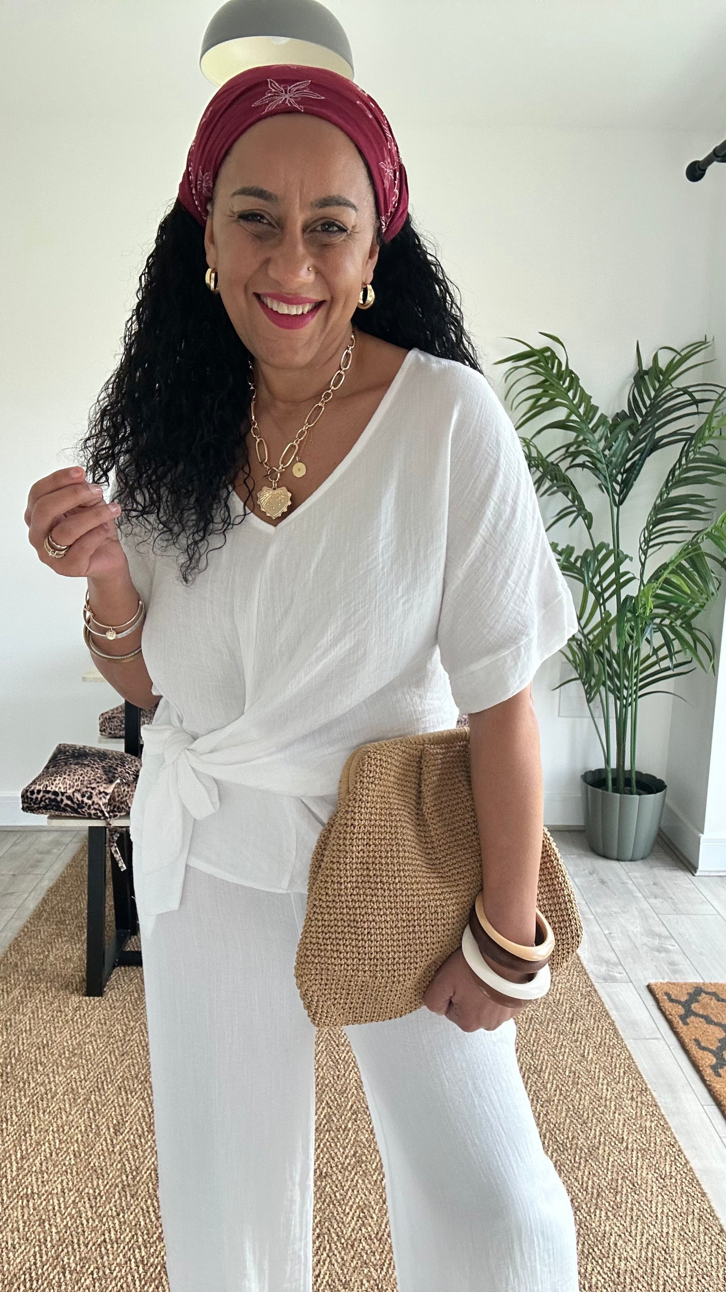 SAHARA SIDE KNOT WRAP TOP WHITE *New