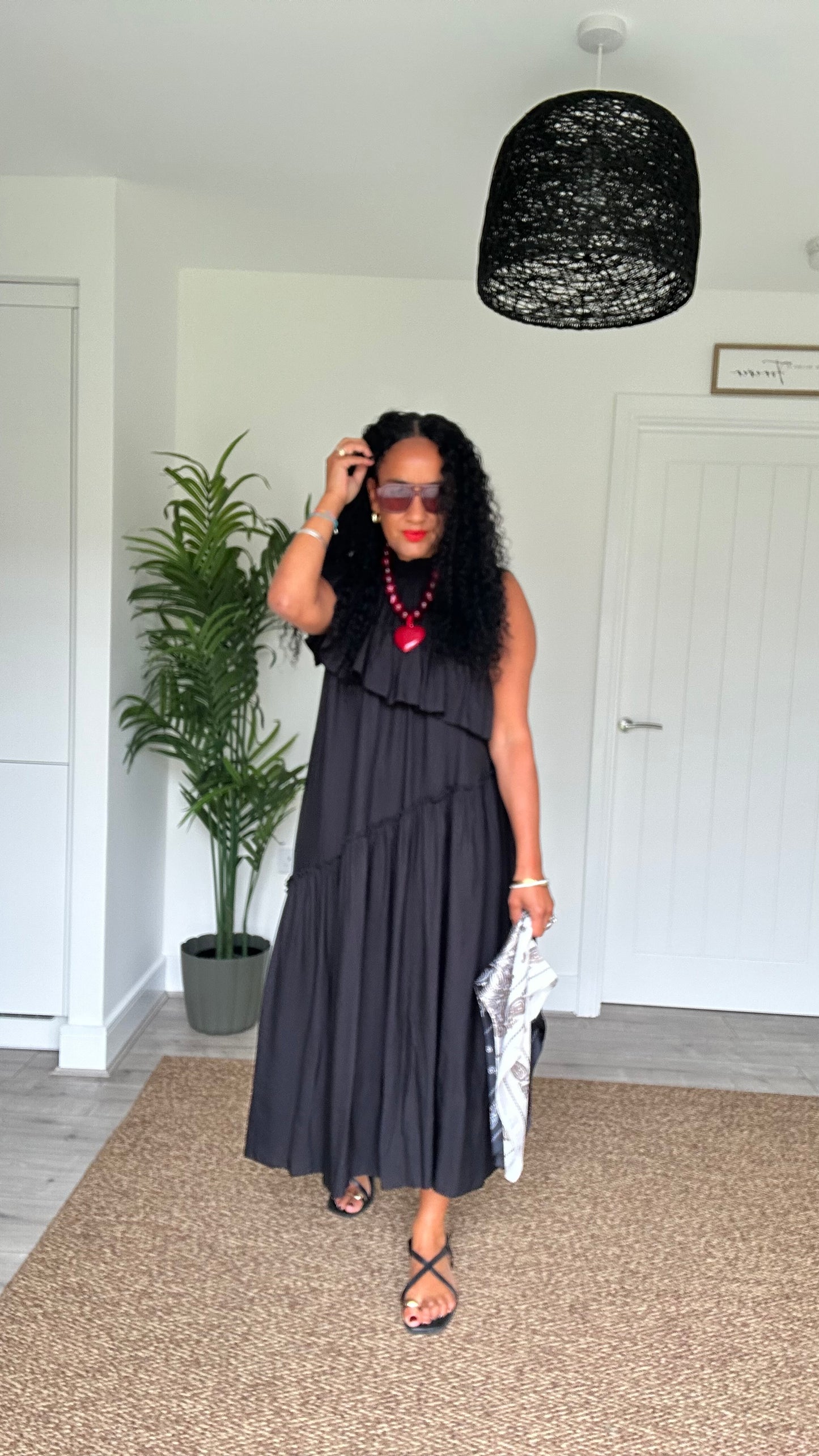 FLOWETRY FRILL MAXI DRESS BLACK *New