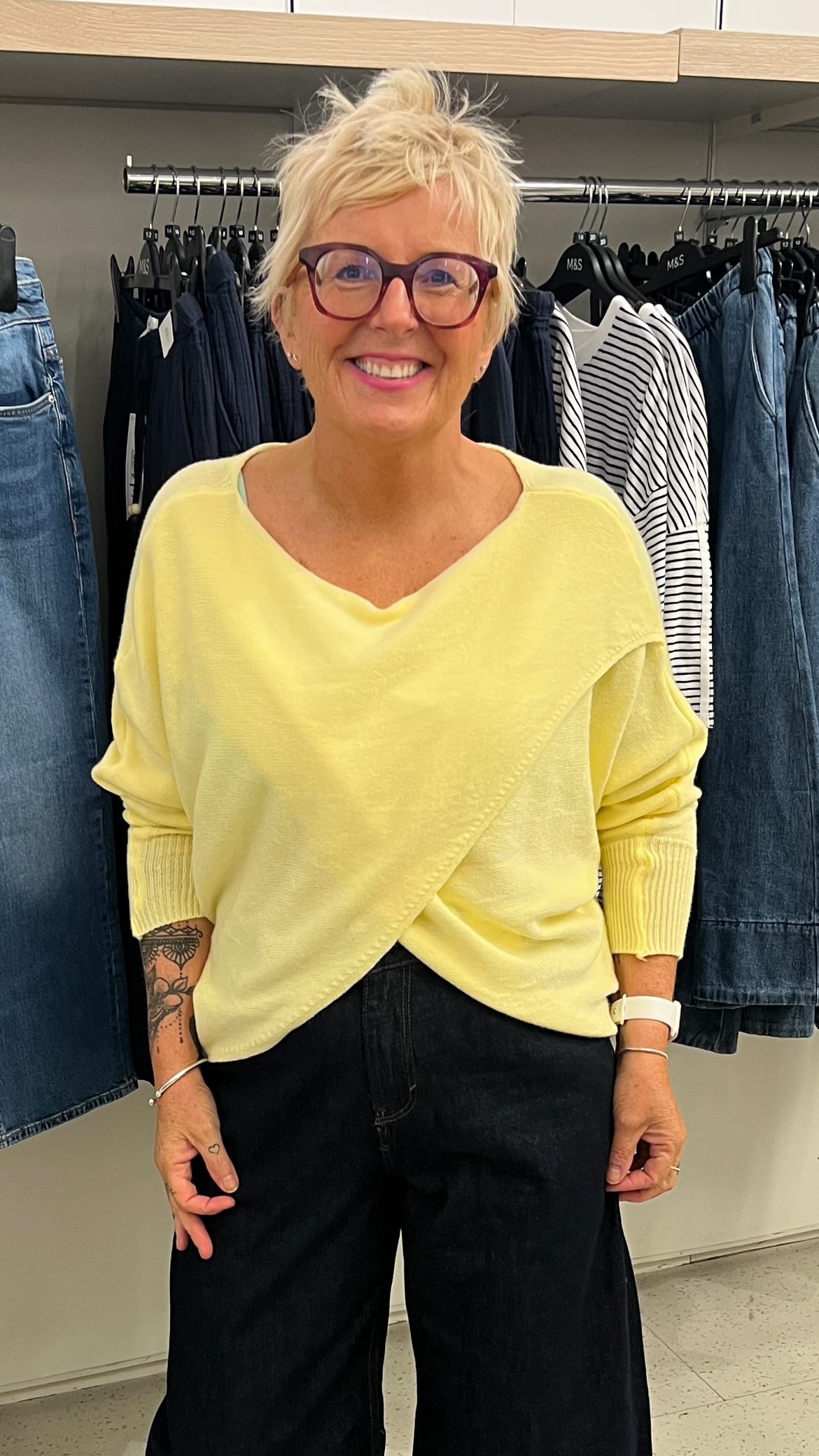 MABLE FRONT CROSS WRAP JUMPER LEMON YELLOW *New